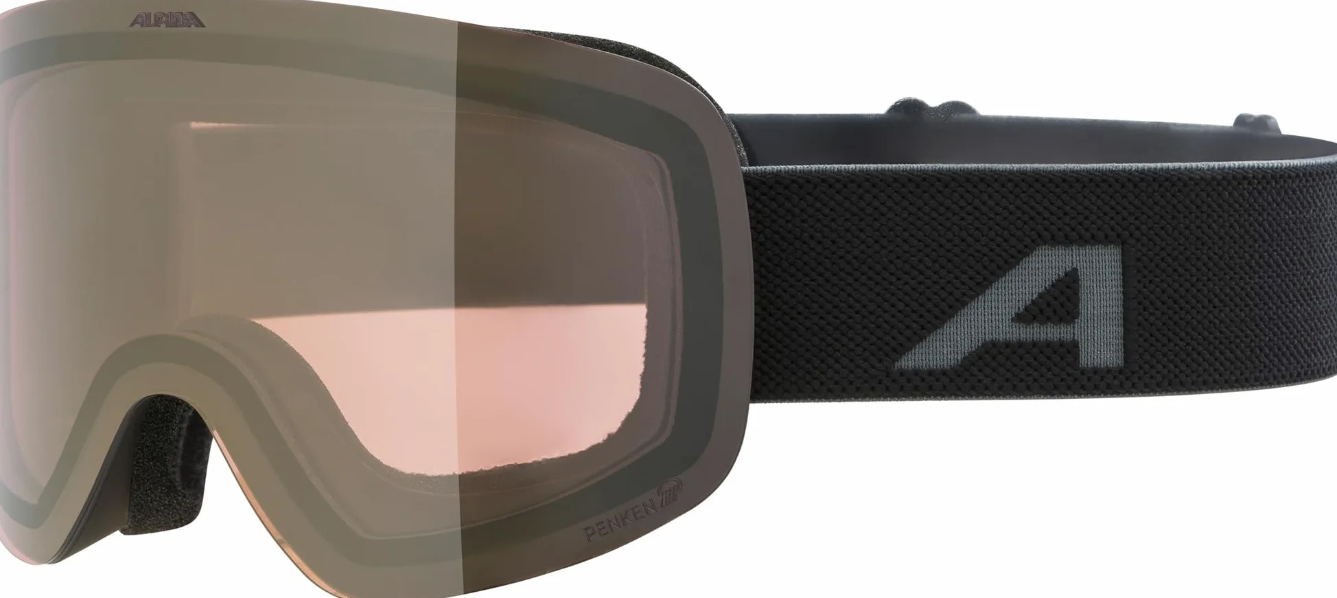 ALPINA PENKEN Q-LITE - Masque de ski OTG miroité, contrastant et polarisé avec protection UV pour adultes, black matt