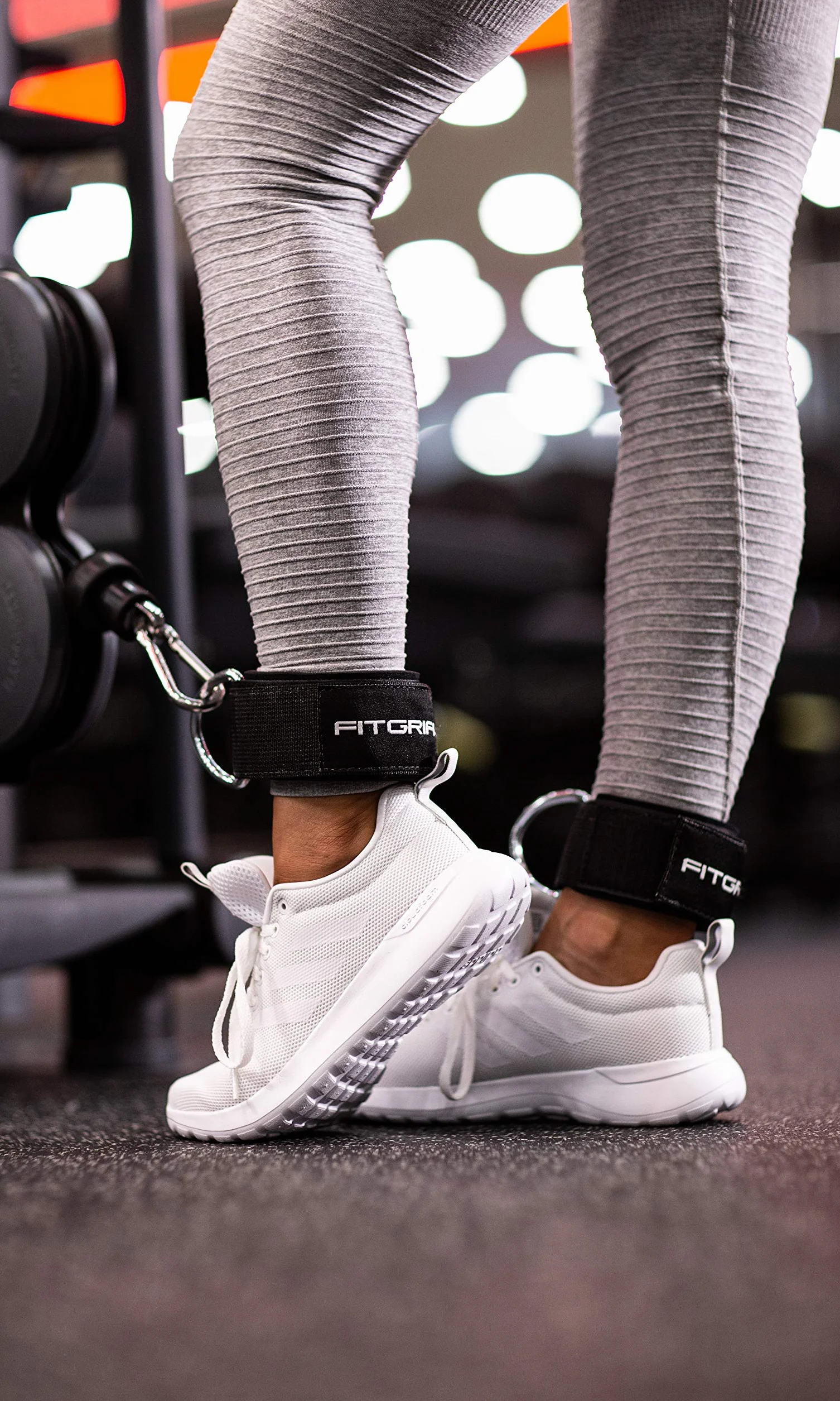 Fitgriff® Sangle Cheville Musculation Poulie V2 Rembourré - Ankle Straps pour Kickback Entraînement des Fessiers