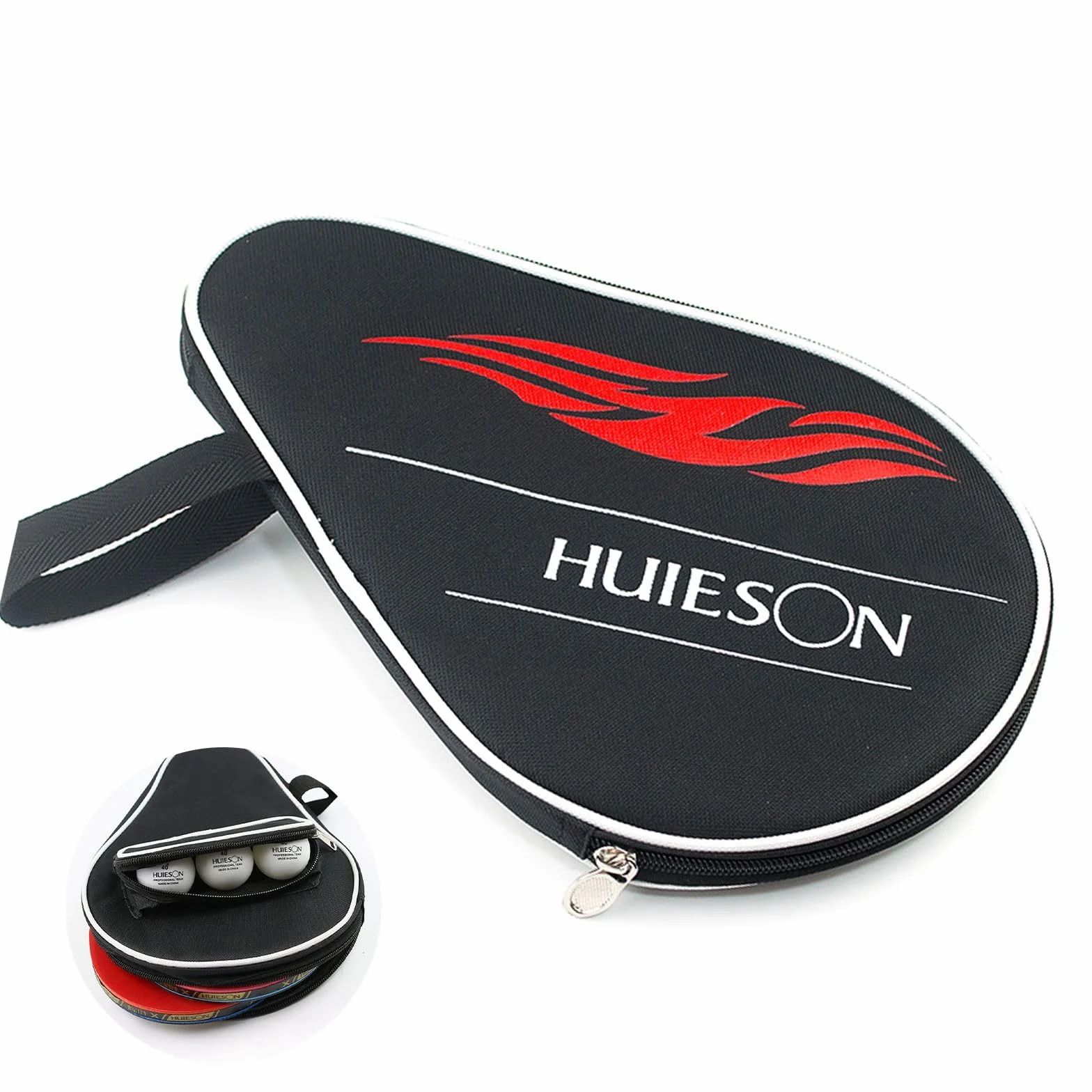 SULIUDAJI 1 Pièce Housse Raquette Ping Pong, Housse de Raquette avec Rangement balles, étanche à la poussière pour Raquettes de Ping-Pong