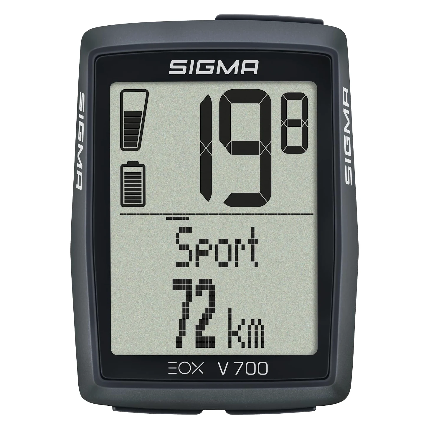 SIGMA EOX View 700 | pour vélo électrique avec Over CLAMP Butler Inclus | Compteur de vélo étanche pour vélo électrique | Compatible avec l'application gratuite EOX