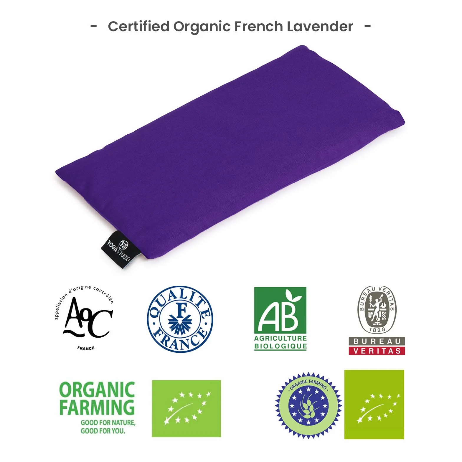 Oreiller de Yoga à la Lavande Bio et graines de Lin | Masque lesté pour Les Yeux 100% Coton Bio