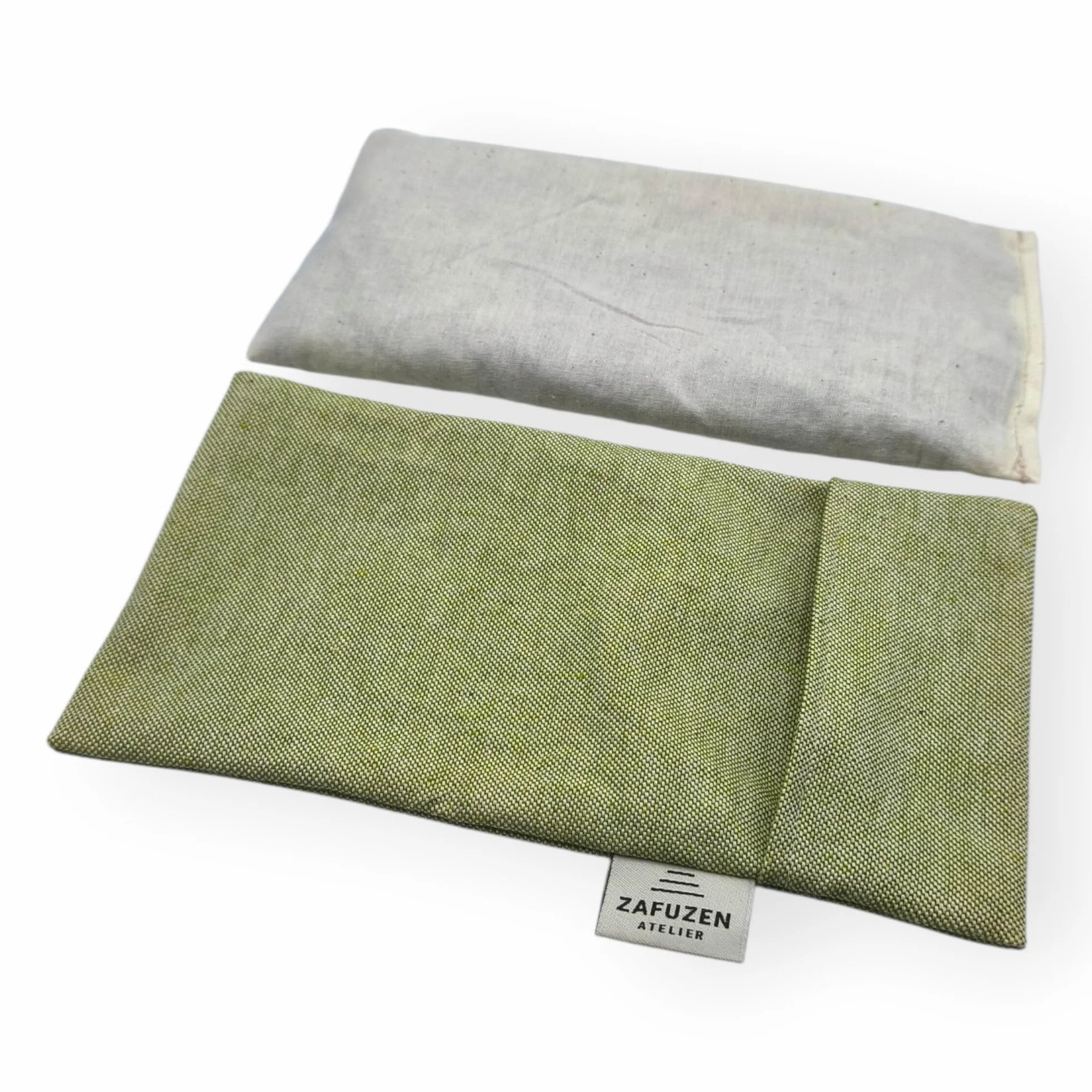 Coussin pour Les Yeux avec Housse Lavable Sage – Coussin oculaire avec Fleurs de Lavande Naturelle et Riz, Coton Naturel, Yoga et méditation