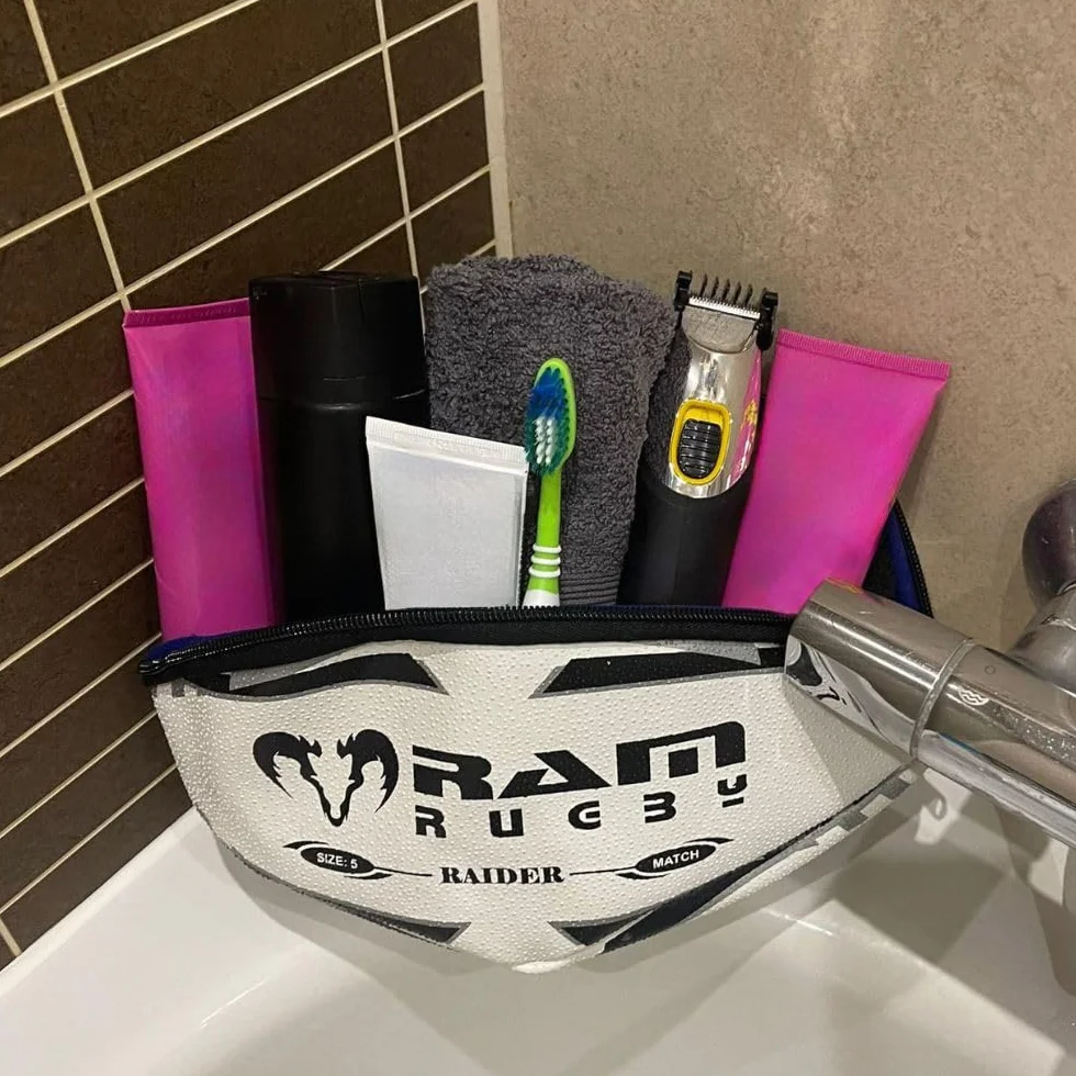 Trousse de toilette Ballon de rugby bleu marine