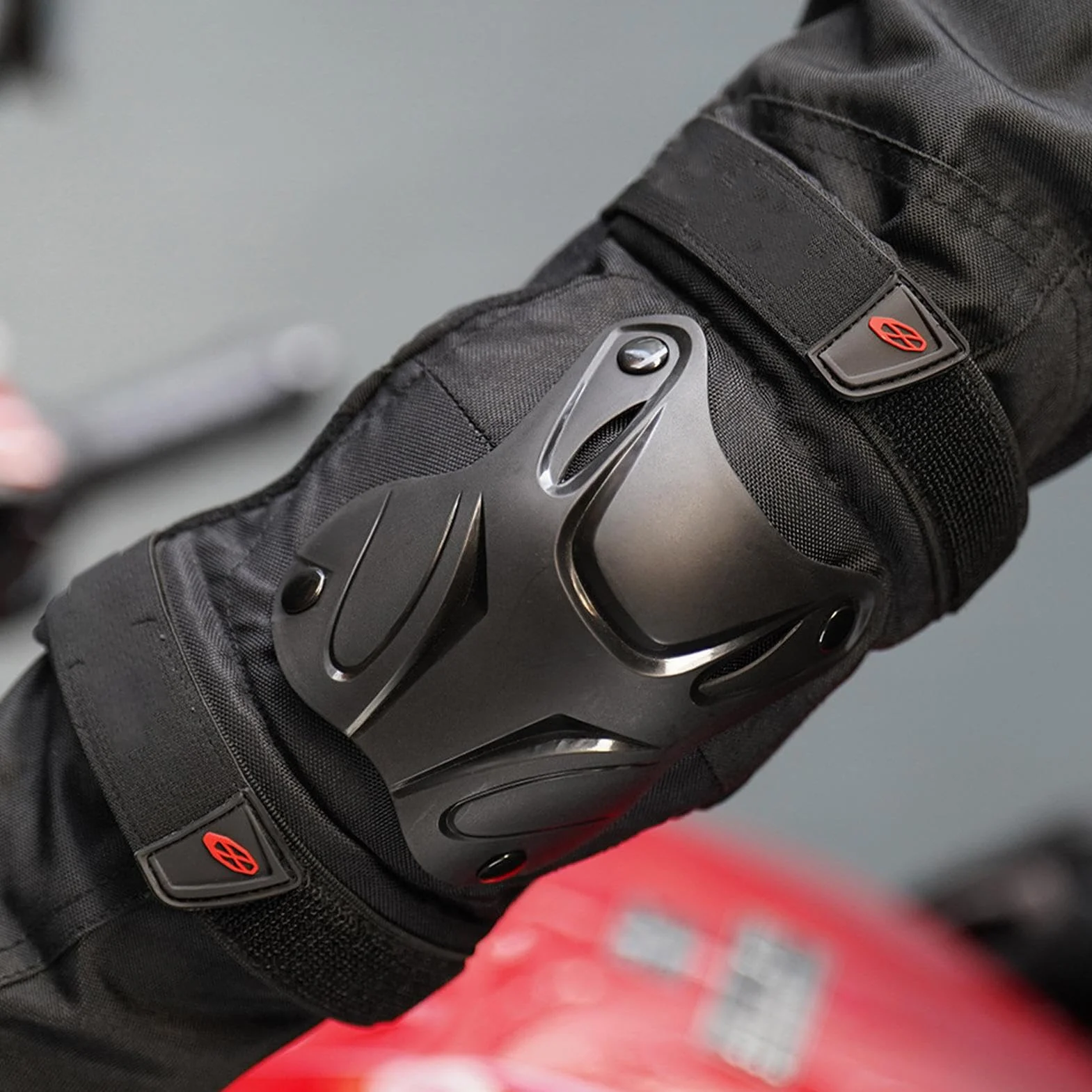 Protège-tibias réglables pour moto, coudières et genouillères adultes - Équipement de protection moto, roller, skateboard