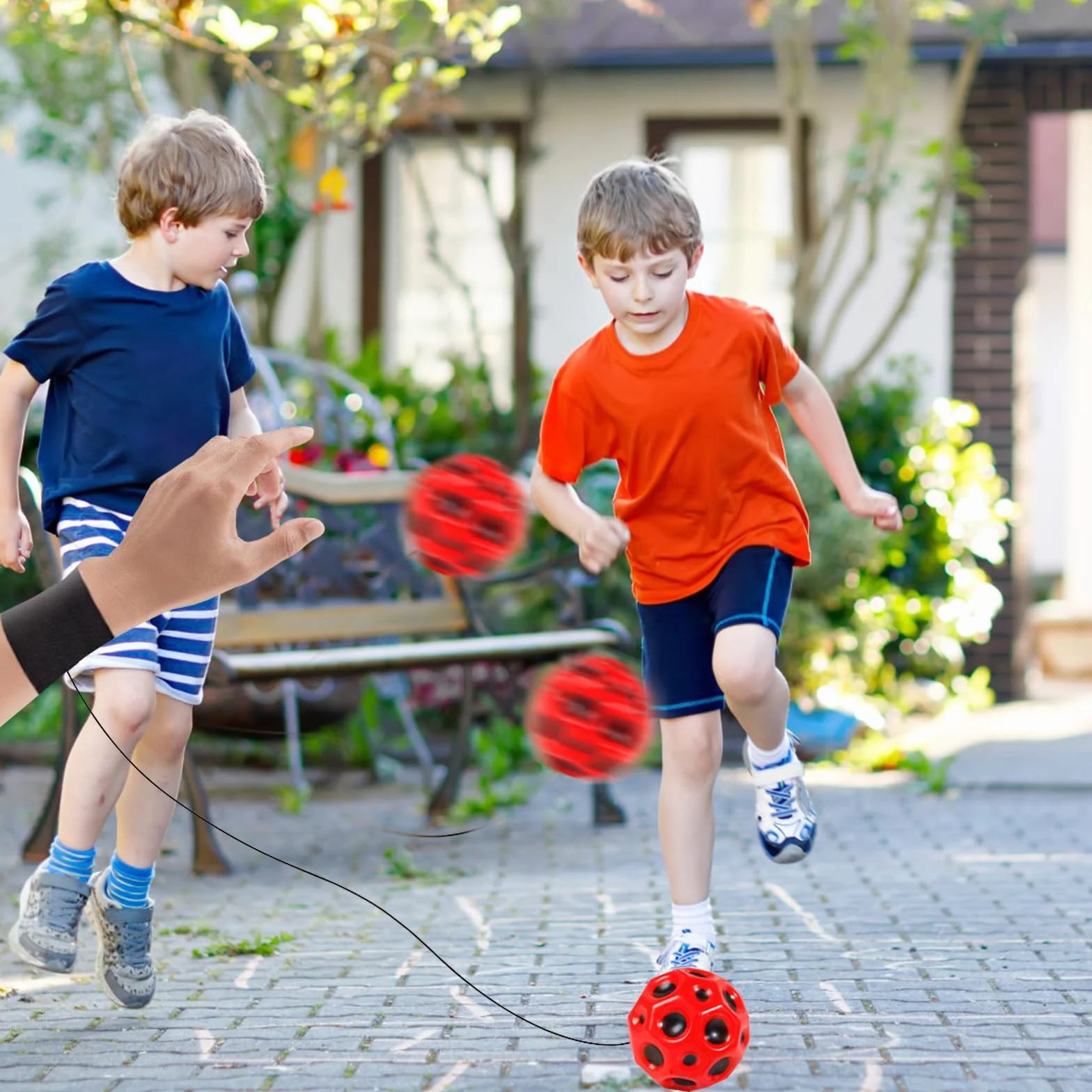 Lot de 4 balles de lancement à rebond élevé, boule de poignet élastique pour entraînement de réactivité et coordination œil-main