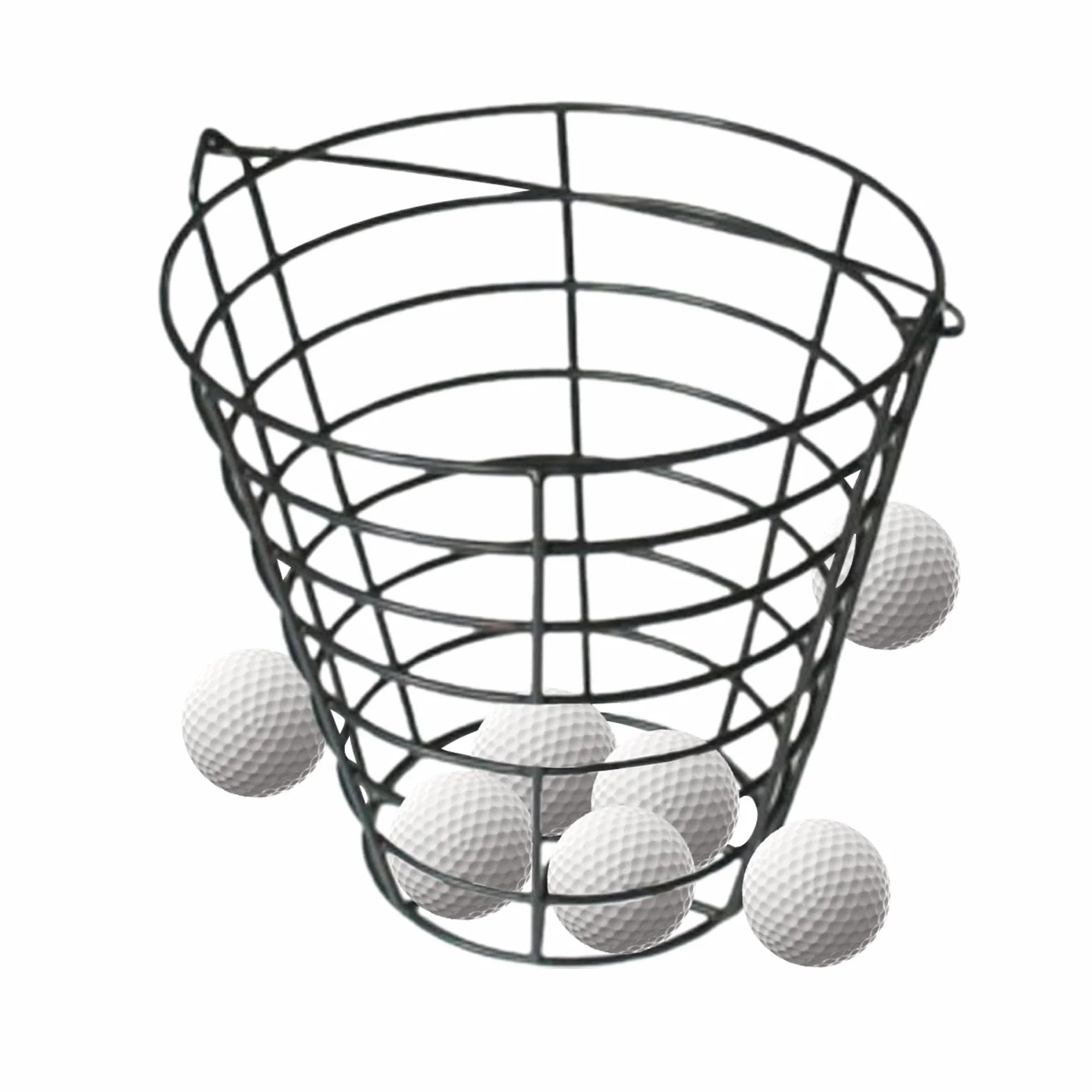 Panier pour Balles de Golf - Seau de Rangement 100 Balles - Grand Conteneur Fil Métallique avec Poignée
