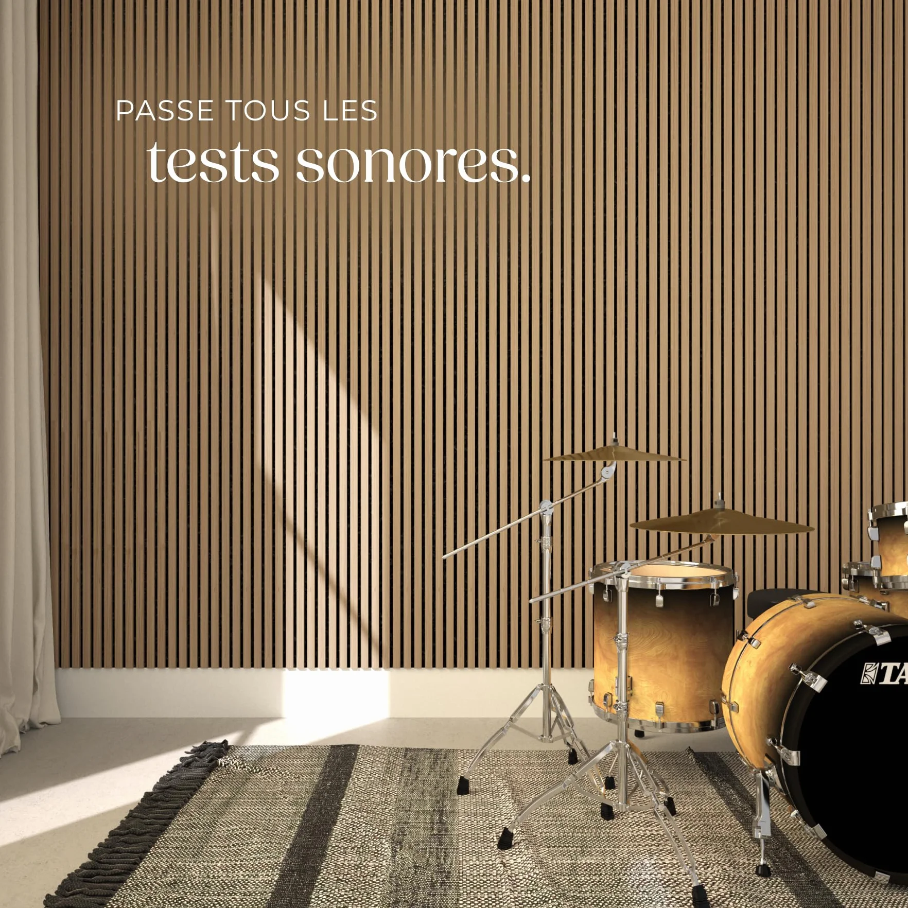 Tectake Lot de 2 panneaux acoustiques muraux MDF 120x60x2,1 cm isolation phonique décoration murale