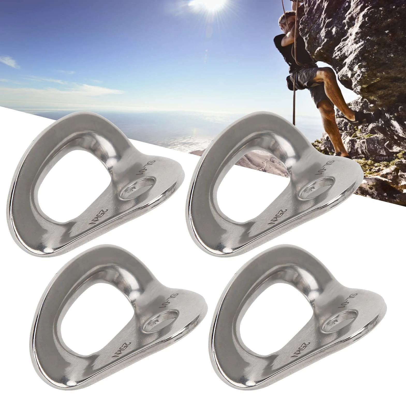 Lot de 4 Crochets d'Escalade Ancrage pour Escalade sur Roche