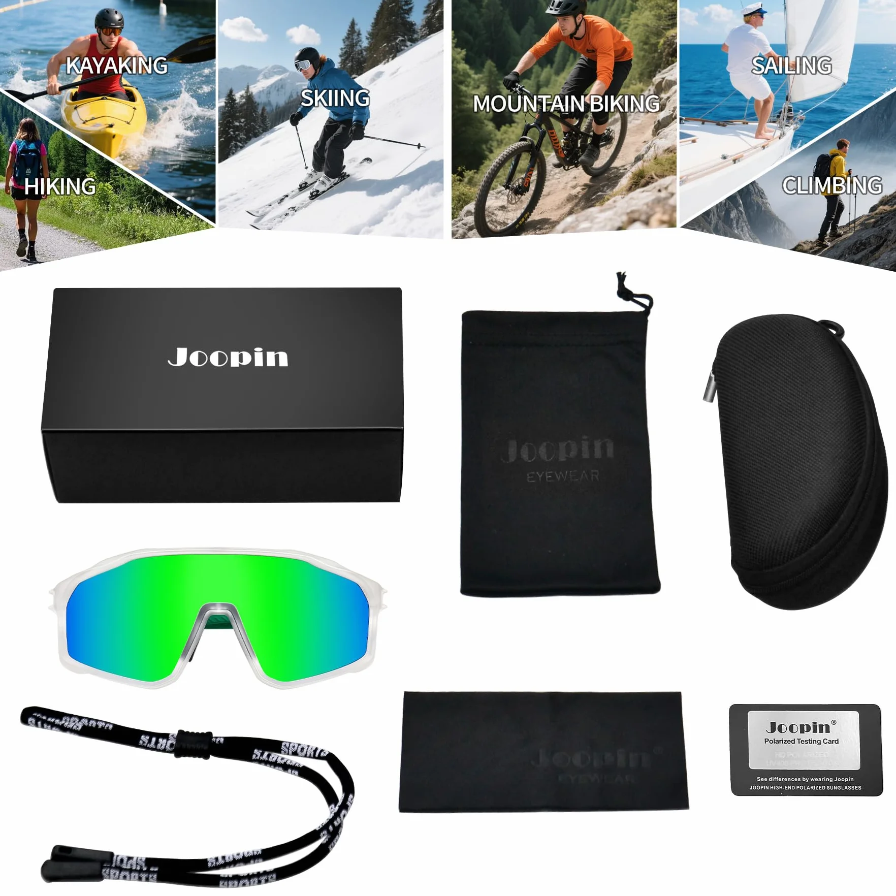 Joopin Lunettes de Soleil Sports Polarisées UV400 pour Hommes Femmes
