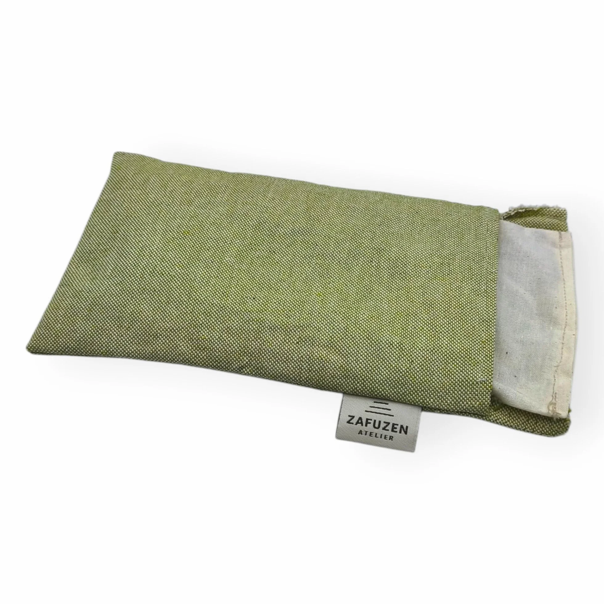Coussin pour Les Yeux avec Housse Lavable Sage – Coussin oculaire avec Fleurs de Lavande Naturelle et Riz, Coton Naturel, Yoga et méditation
