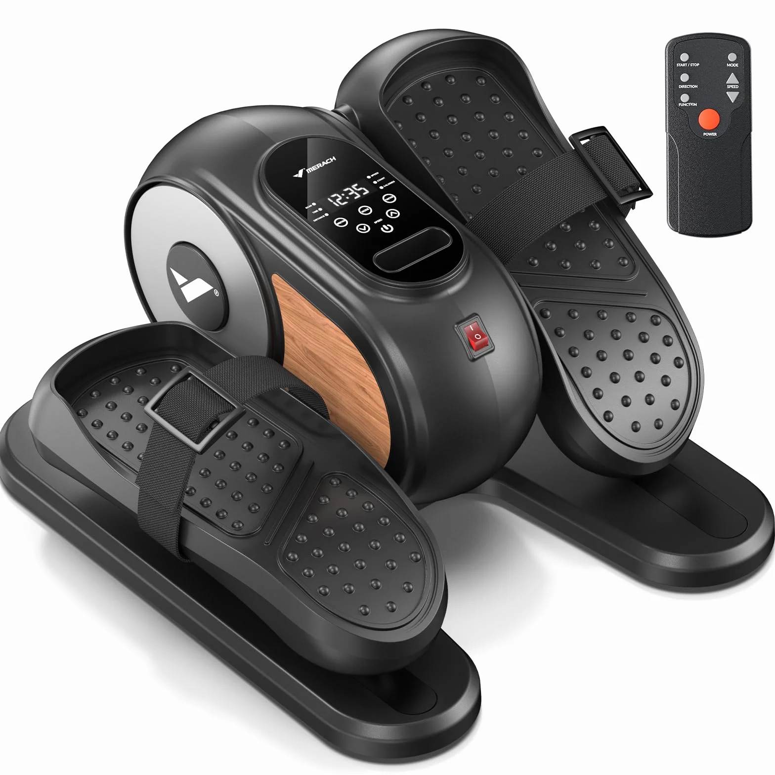 MERACH Mini Vélo Elliptique Électrique Compact avec Télécommande, Écran, 12 Vitesses, Silencieux