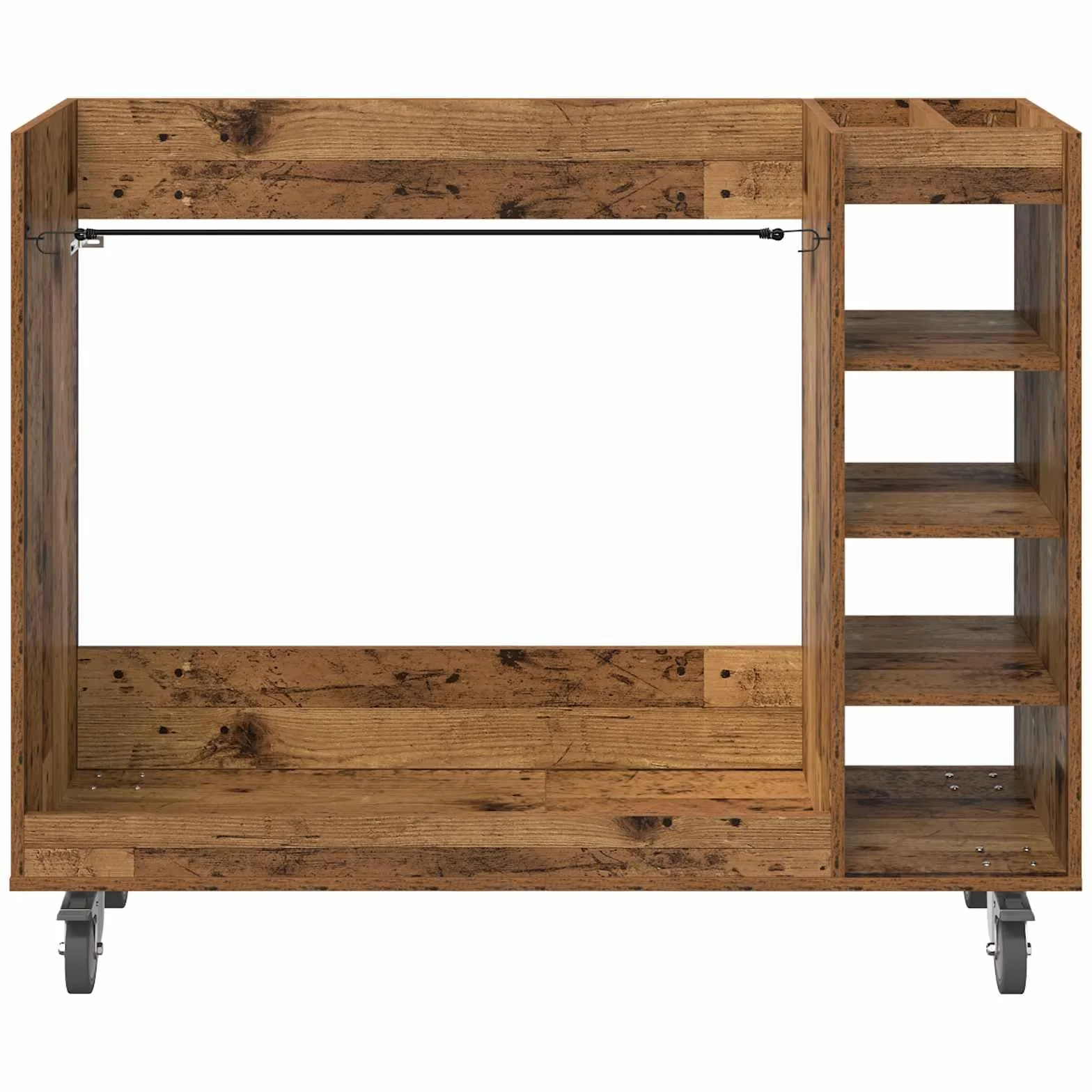 Armoire de Golf avec Roue VidaXL Bois Ancien 120 x 45 x 98 cm Rangement spacieux
