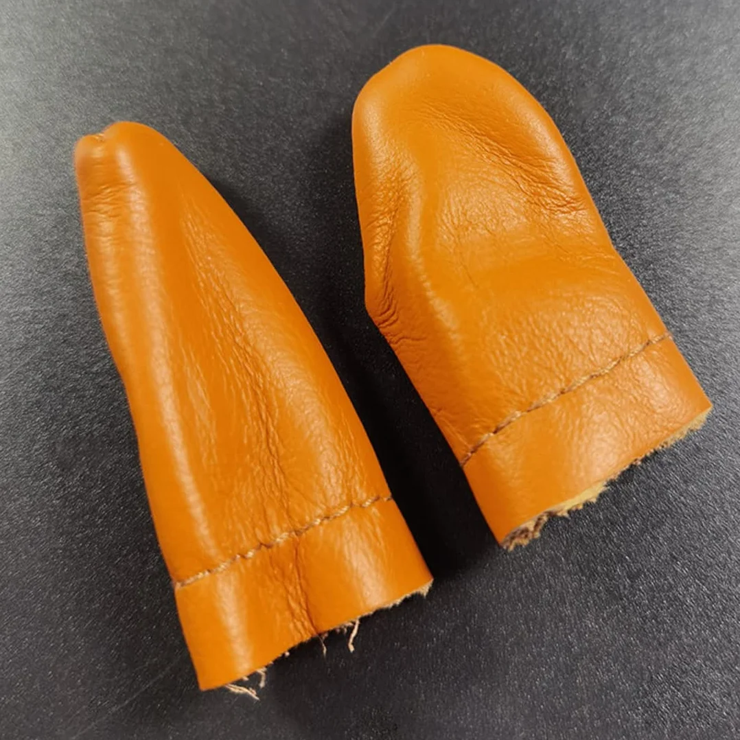 Protège-doigts en cuir tricoté 2 paires pour travaux manuels, outils de couture