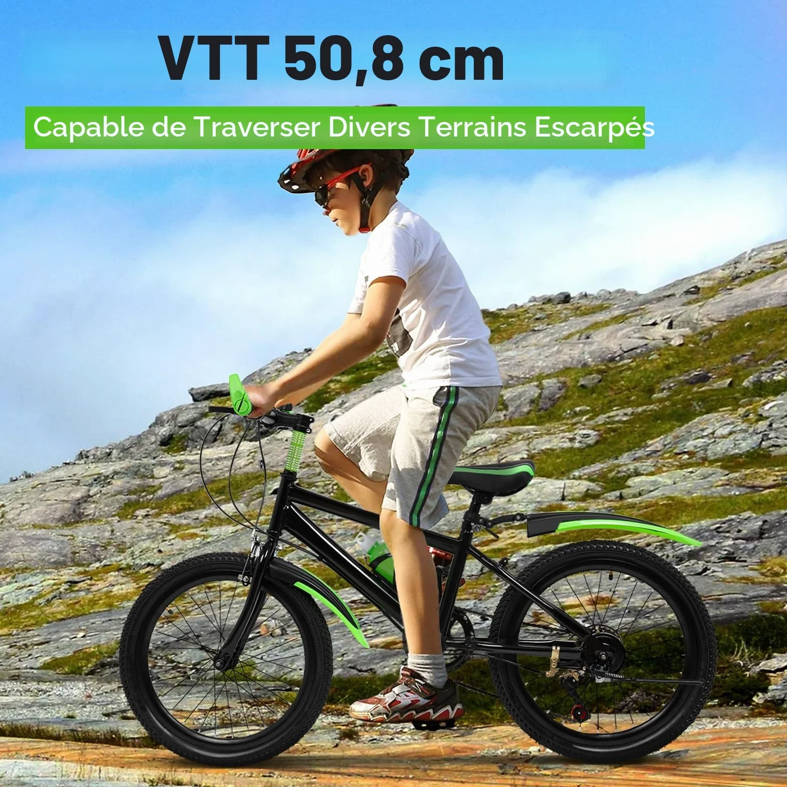 VTT 20 pouces suspension complète pour enfants 6-13 ans