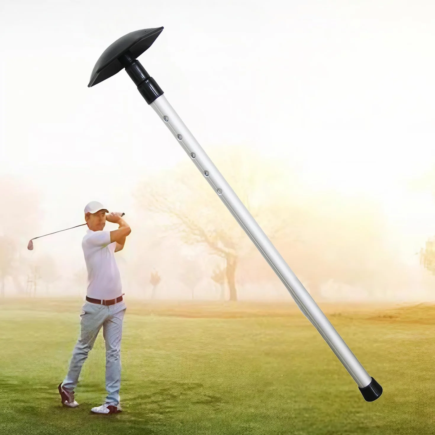 Canne de support réglable pour sac de golf à 4 sections de 50,8 à 132,1 cm pour protection de club de golf en alliage d'aluminium durable TP16