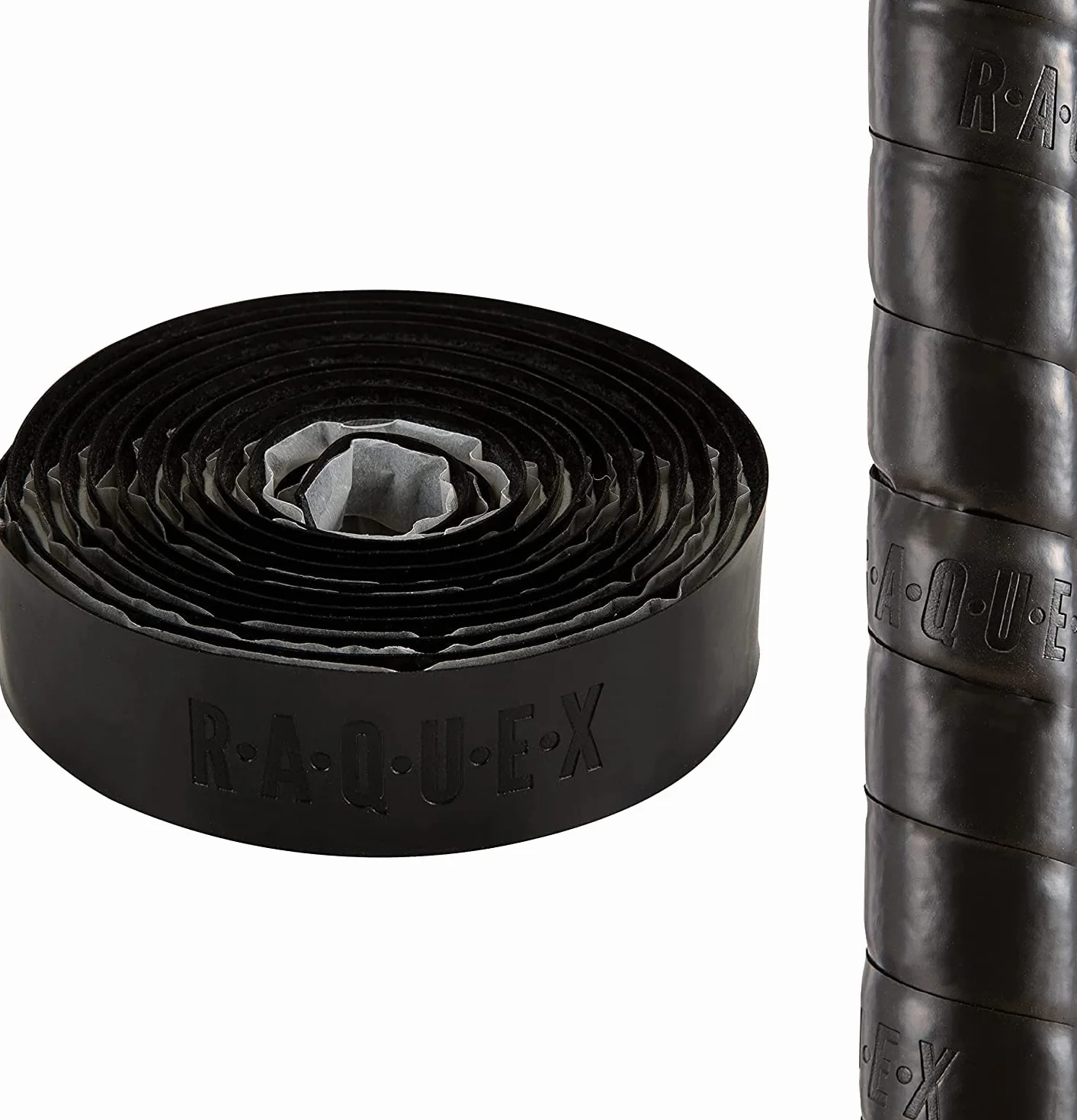 Raquex Grip adhésif molletonné en PU pour Crosse de Hockey, Ultra Collant, Doux et Absorbant, Dos Auto-adhésif, Extra Long (Noir)