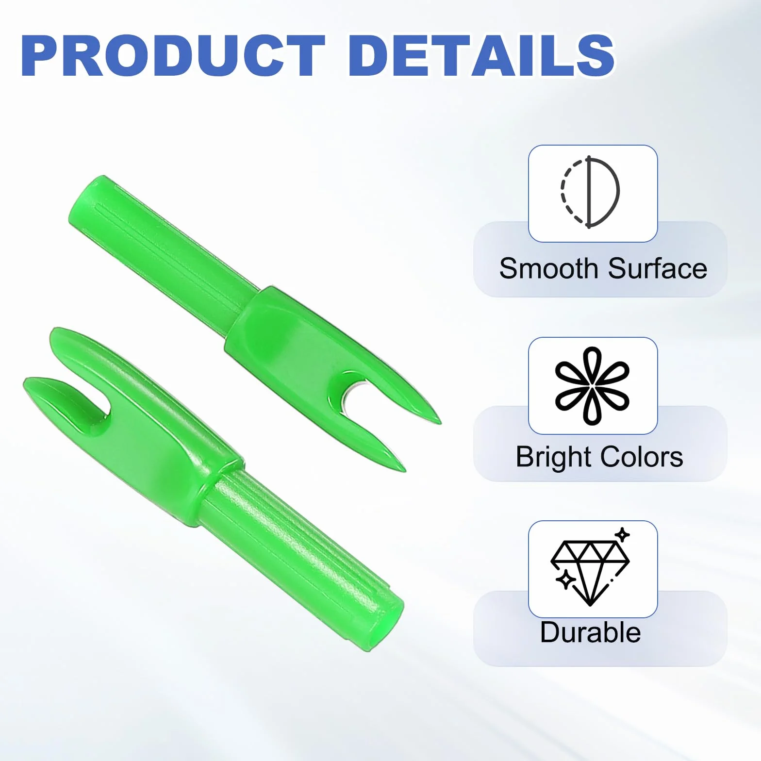 PATIKIL Flèches de Tir à l'arc Nocks 4.2mm 12 Pcs Insert en Plastique Nock de Remplacement pour Arc Composé Recurve Vert