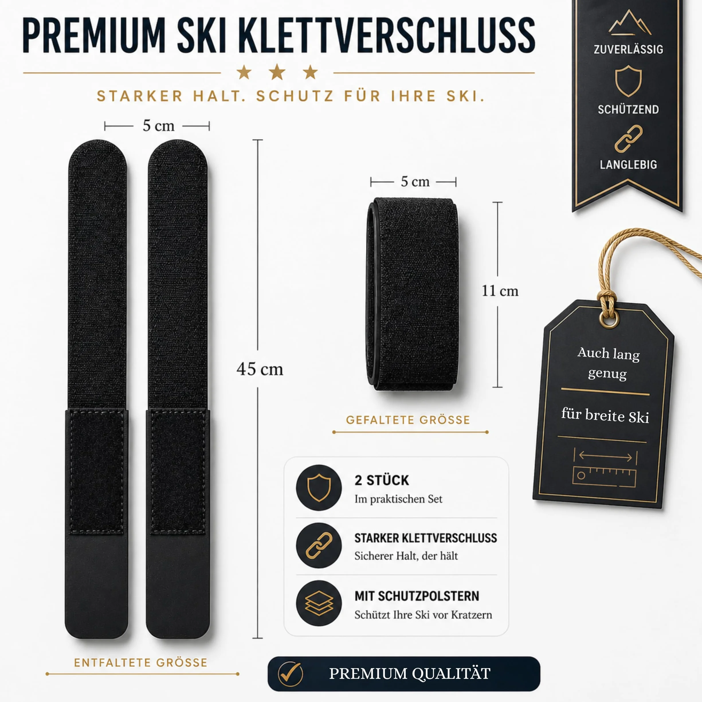 sunmondo 2 bandes de ski Connecteur protecteur noir
