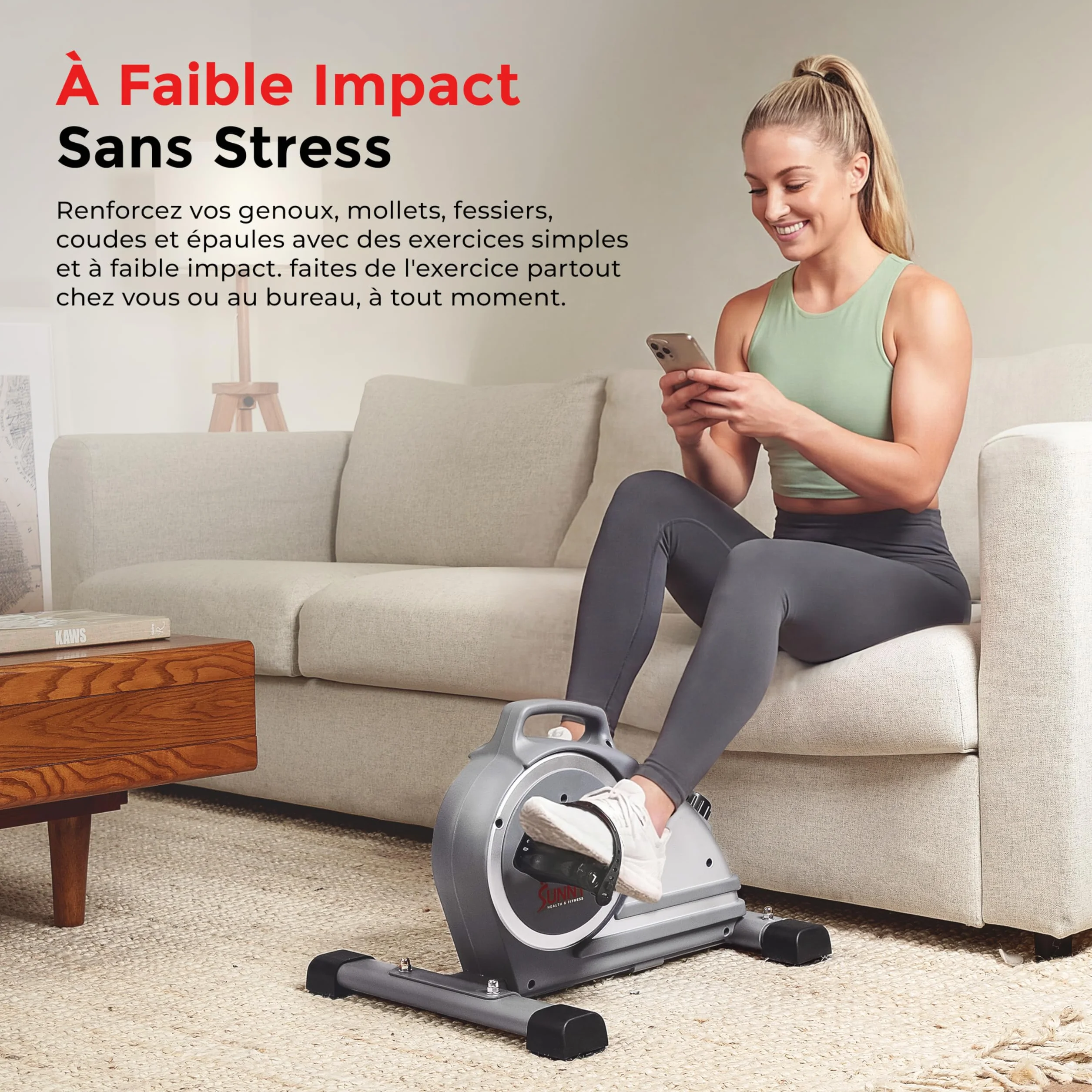 Sunny Health & Fitness Vélo d'appartement Intelligent Mini-pédalier Double Fonction Magnetic
