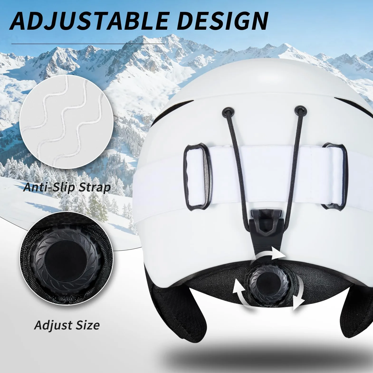 VCOROS Casque de Ski avec Lunettes de Ski DXH816 Adapté au Ski | Casque de Snowboard avec Détachable Cache Oreilles pour Hommes Femmes Anti-UV Anti-Vent Casques de Neige pour Snowboard