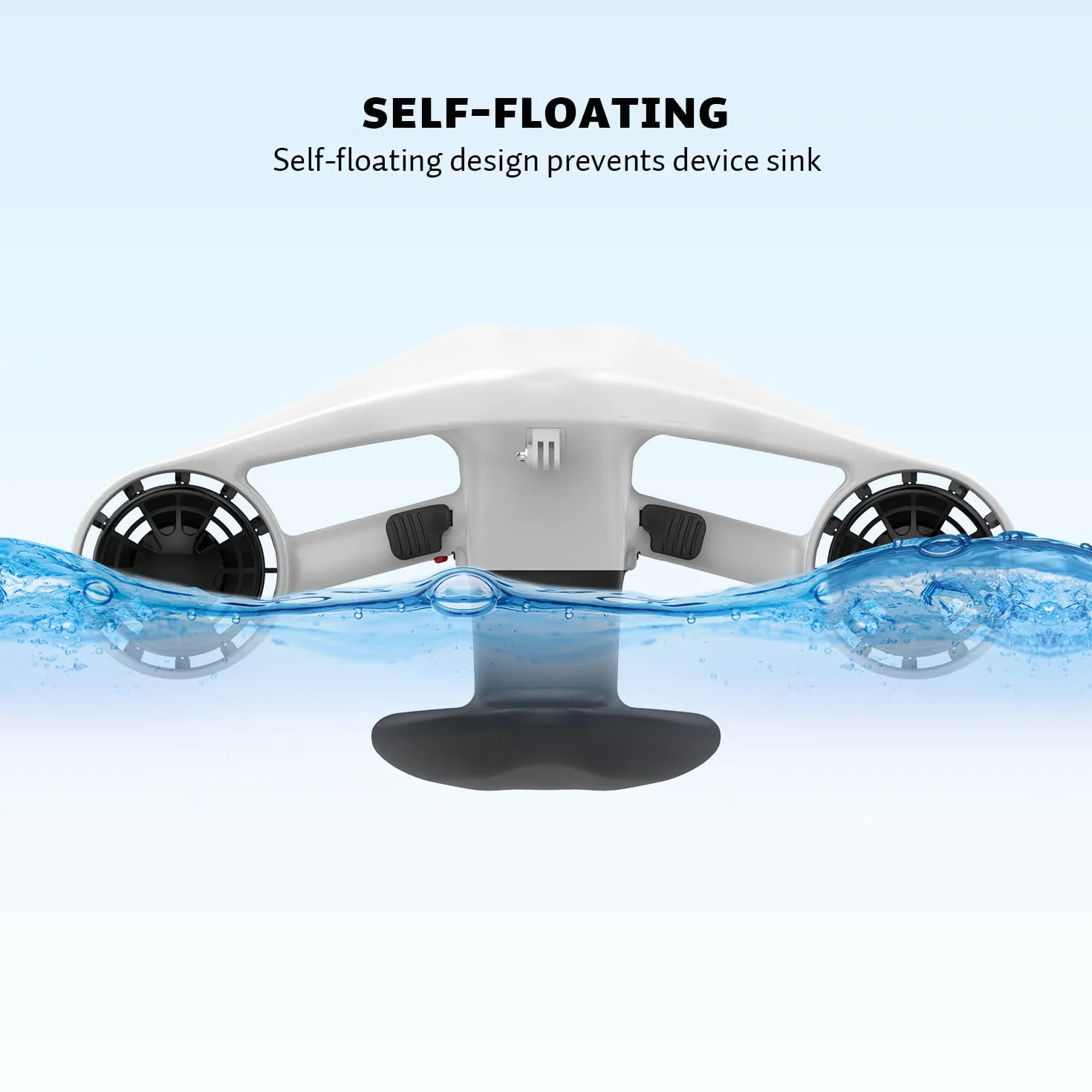 Asiwo Scooter Marin Deux Moteurs étanche pour Plongée Natation avec Support Caméra d'Action (Blanche)