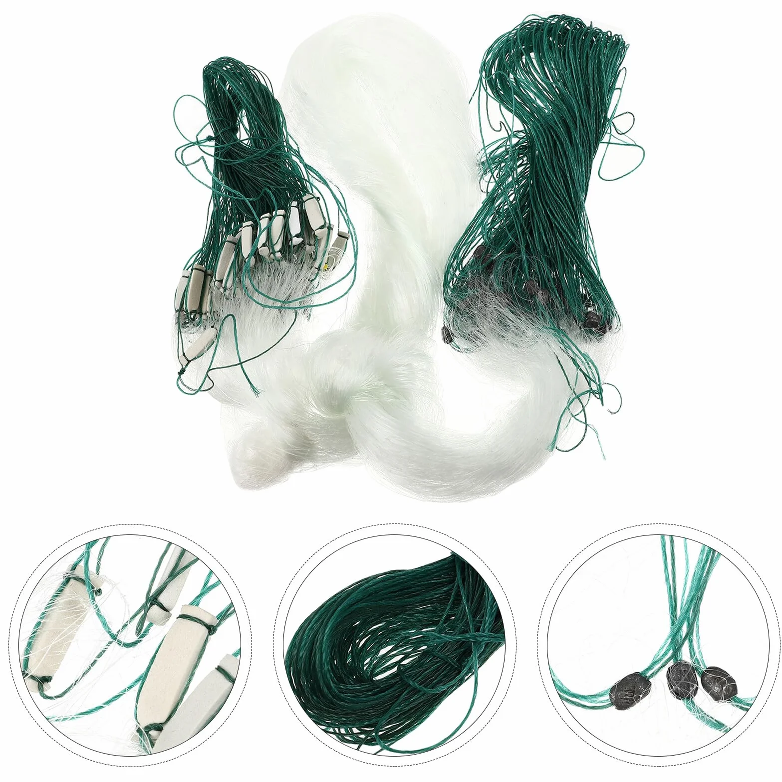 PRETYZOOM Filet de Monofilament Léger avec Flotteur et Plombs Filet Trémail Couches Piège à Poisson Transparent Nylon pour Eau Douce et Salée