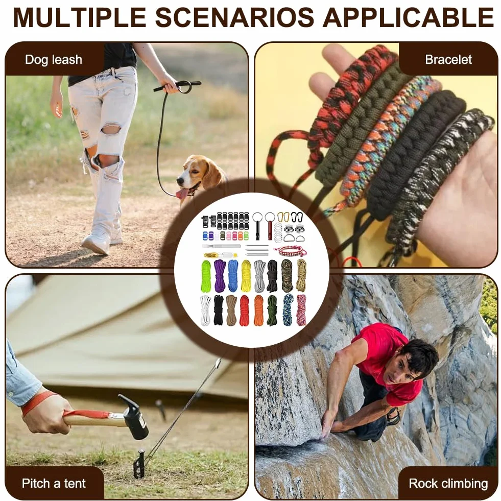 FARYODI Paracord 550 Corde 4 mm 7 noyaux nylon multi-usages bricolage bracelet laisse chien camping survie