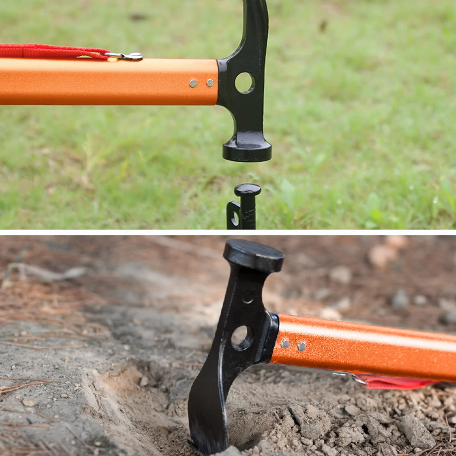 Marteau de Piquet de Tente Maillet Camping Extracteur avec Sac de Transport Multifonctionnel