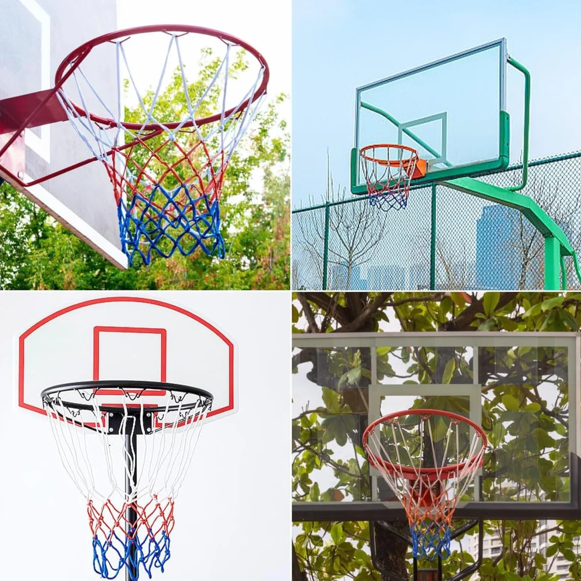 Filet de Basket-Ball Lot de 2 Filets Professionnels 12 Passants Intérieur Extérieur