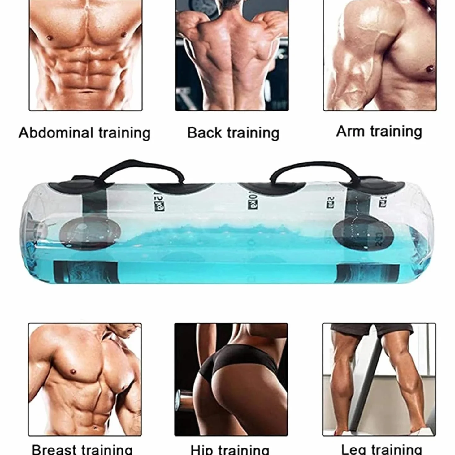 Aqua Bag Poids à eau 35 kg Sac de sable alternatif réglable pour squat Entraînement de force