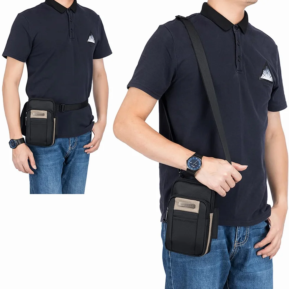 SPAHER Sacoche Banane Homme Sac Bandoulière Pochette Ceinture Randonnée Portable Taille