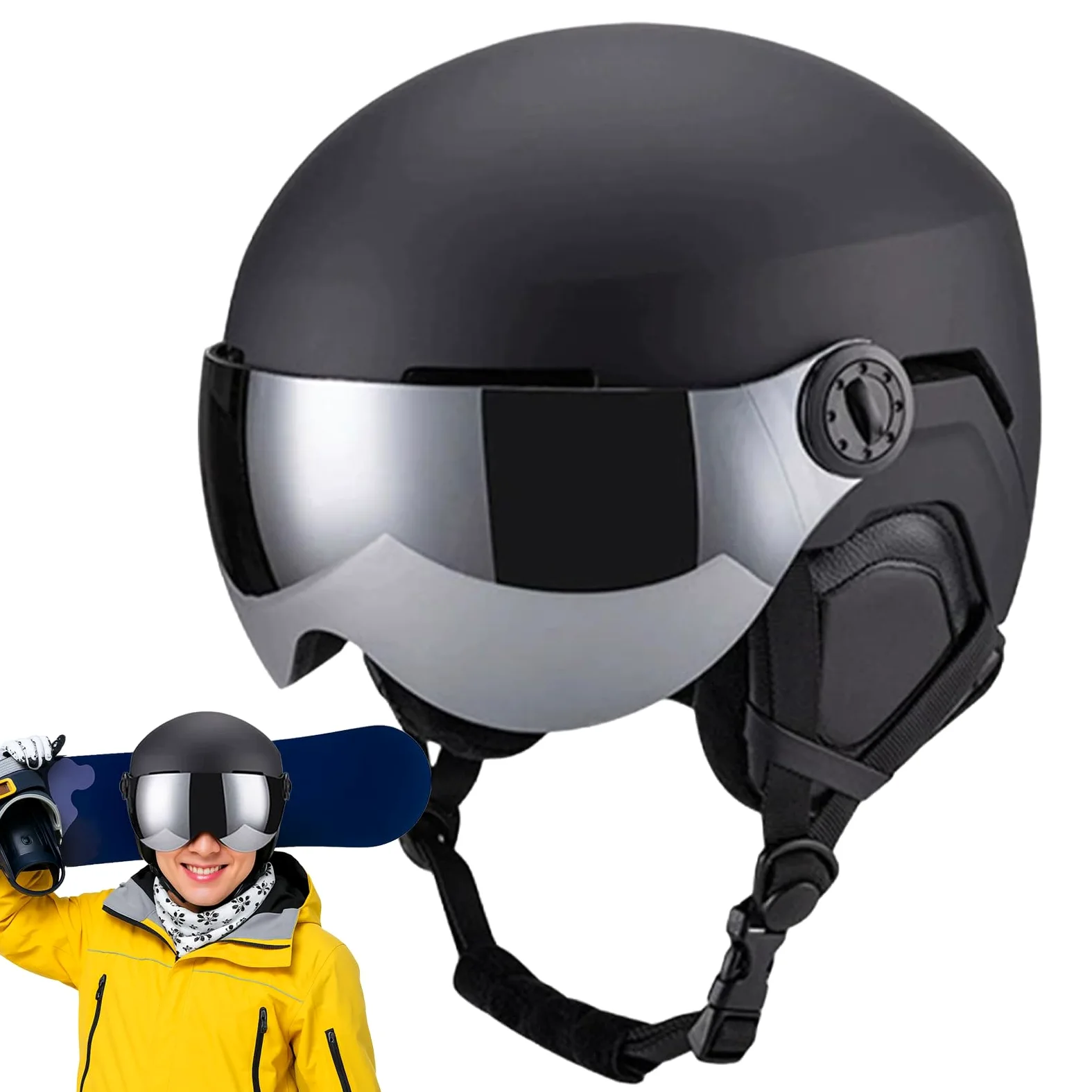 Casque De Ski Femme Lunettes Bonnet Respirants Équipement Snowboard | Casque et masque de sports hivernaux pour hommes, jeunes, adultes, skieurs, snowboardeurs, , station, équipement snowboard