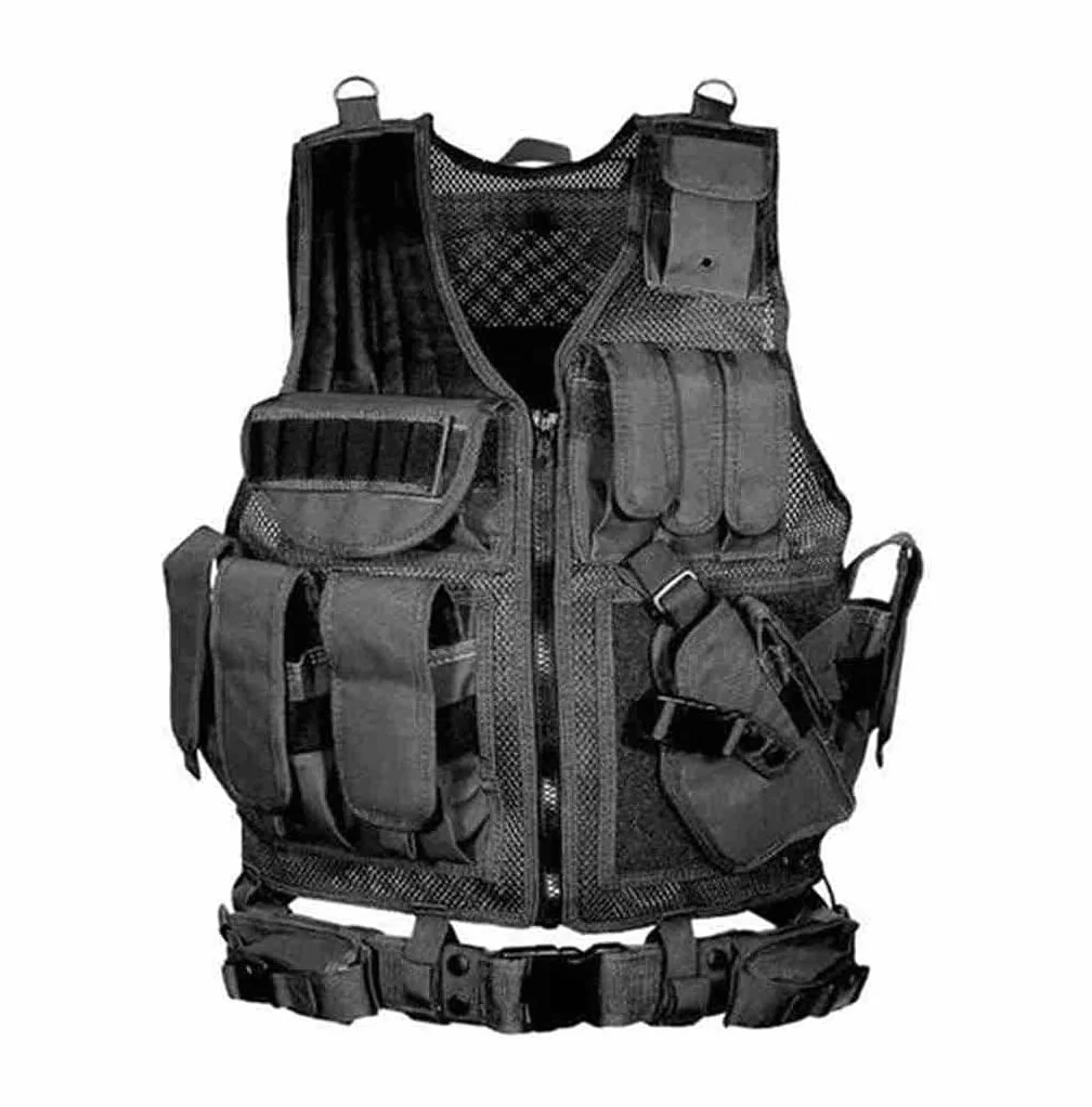 NC Veste tactique pour fusil d'air comprimé et paintball, Noir, 36
