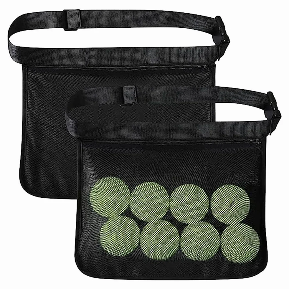 Tlilyy Lot de 2 porte-balles de tennis, porte-balles pour balle de tennis, un filet réglable pour balles de tennis,