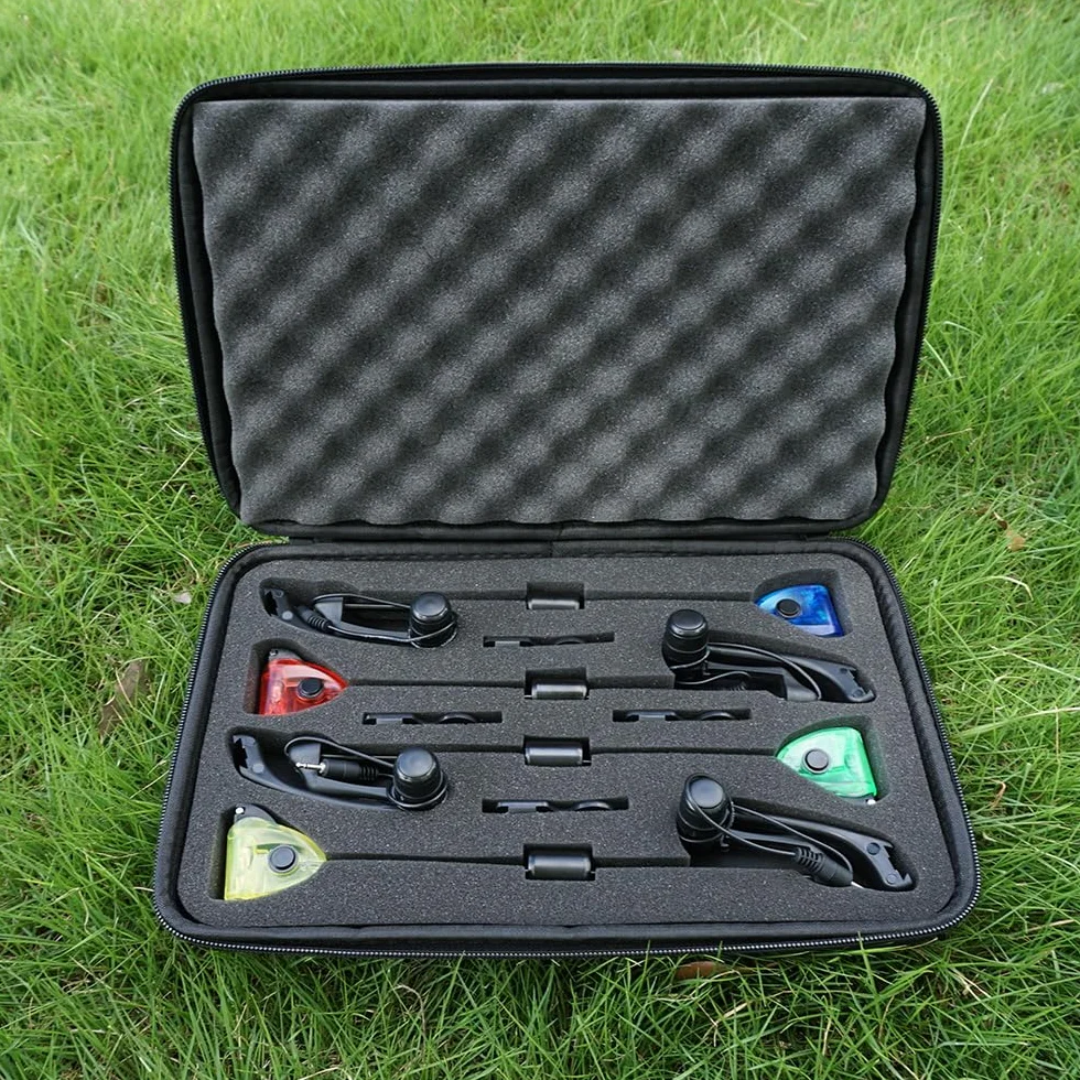 Hirisi Tackle Lot de 4 détecteurs de touche de pêche à la carpe avec lumière LED 2,5 mm