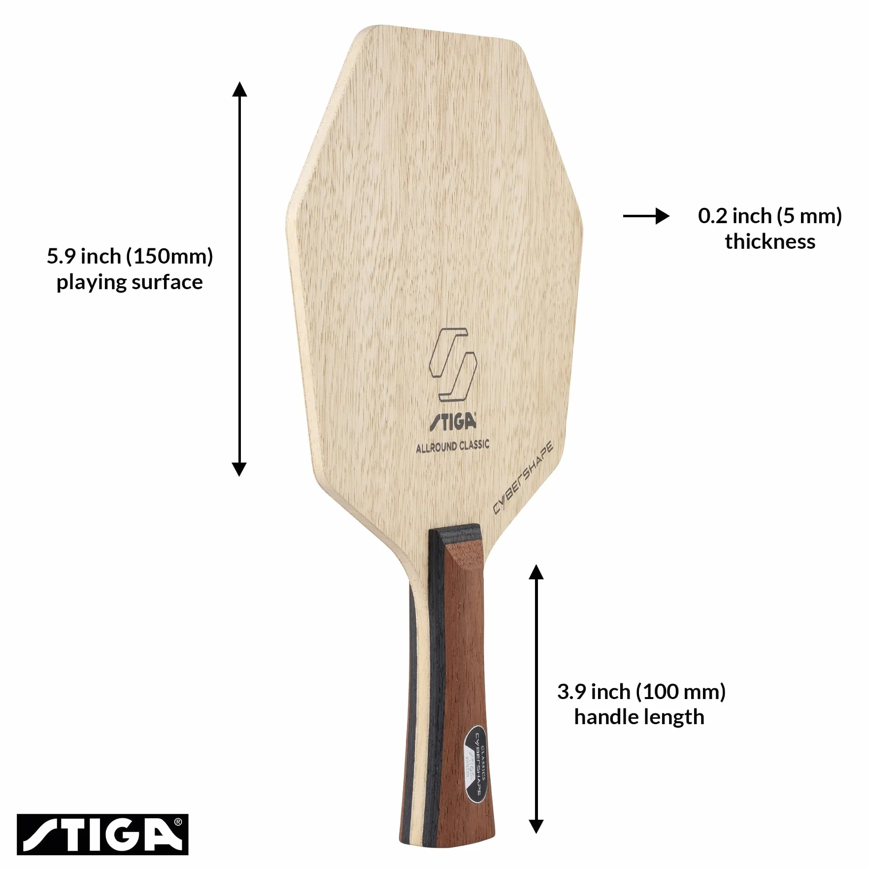 STIGA Cybershape Allround Classic Lame de tennis de table en bois