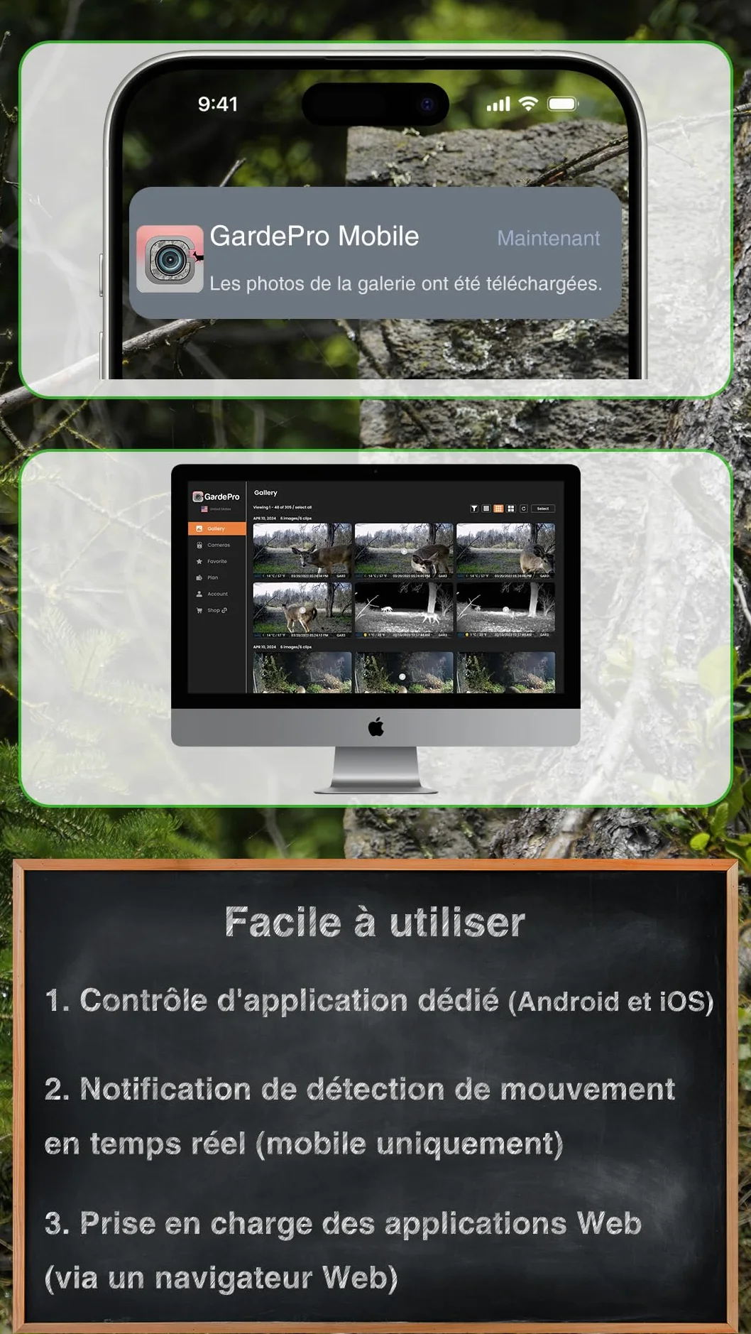 GardePro X50 Pro Max Caméra de Chasse 4G LTE avec Streaming en Direct, Batterie Rechargeable 8000 mAh, Carte SD Intégrée, 48MP 1296P, Caméra X50PLMB No Glow Infrarouge Vision Nocturne