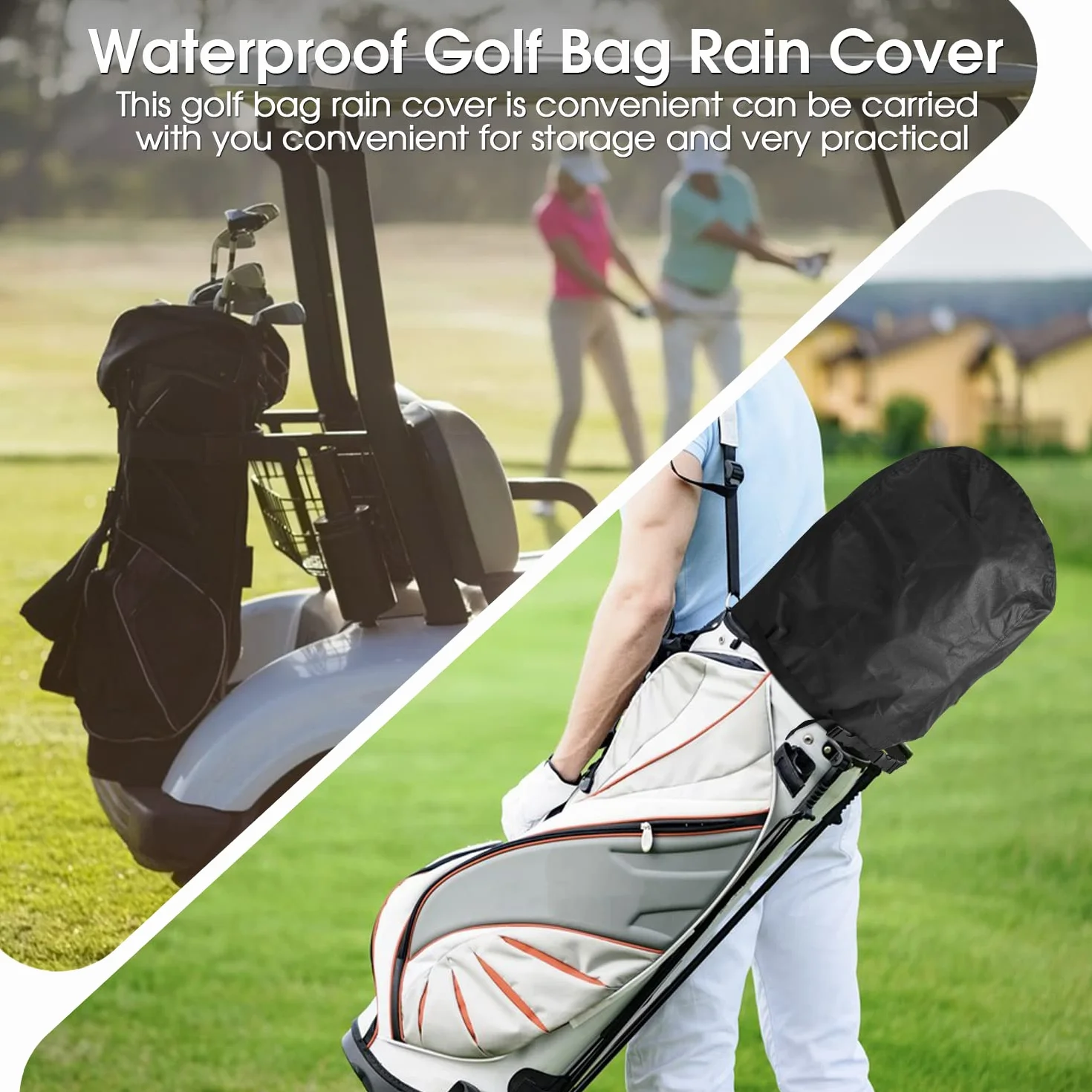 Housse de Pluie pour Sac de Golf – Housse de Sac de Golf imperméable Durable pour Homme et Femme – Sac de Golf et Chariot de Transport