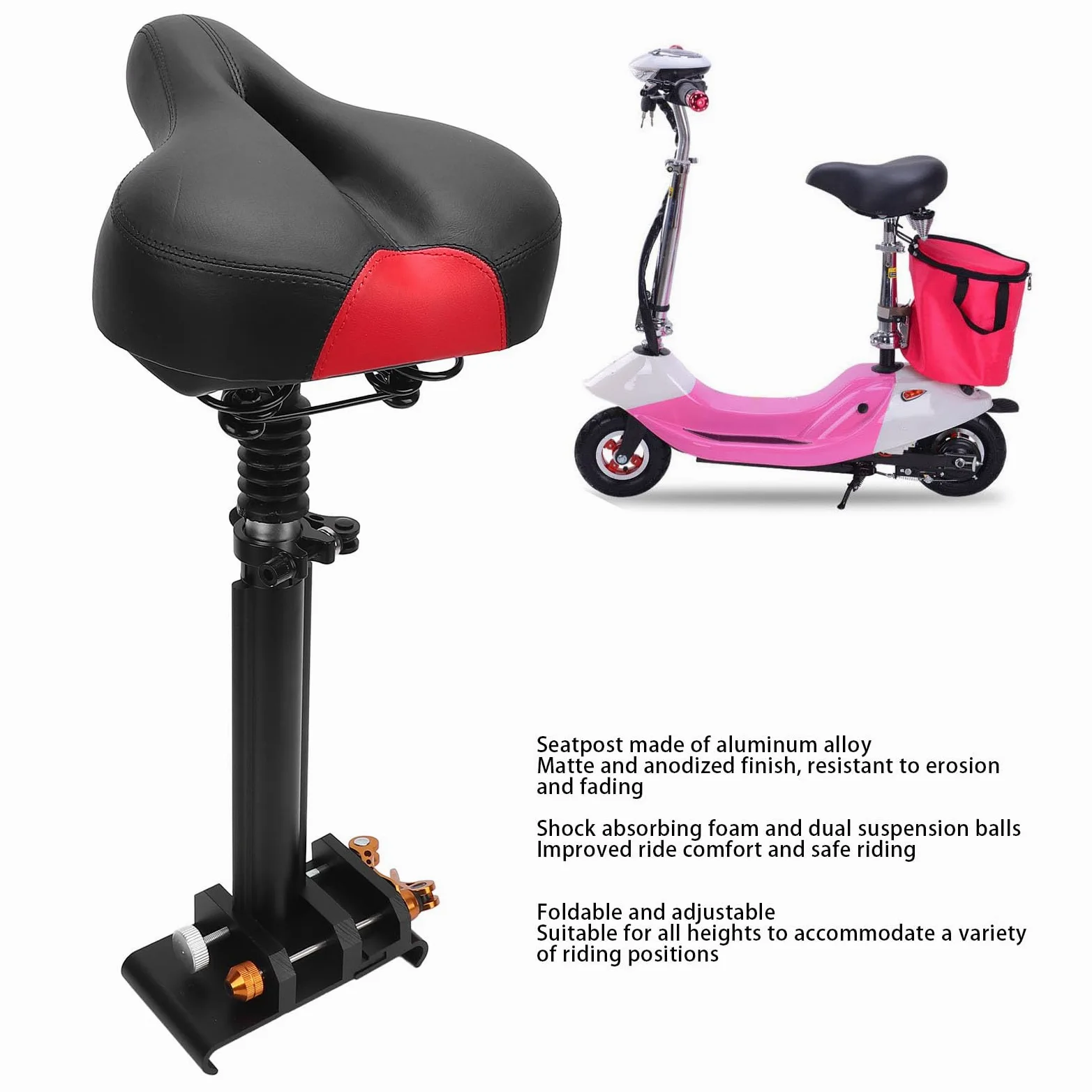 Selle de Siège de Scooter électrique, Remplacement Confortable et Absorbant Les Chocs pour M365 1S Lite en Alliage D'aluminium 1 unité