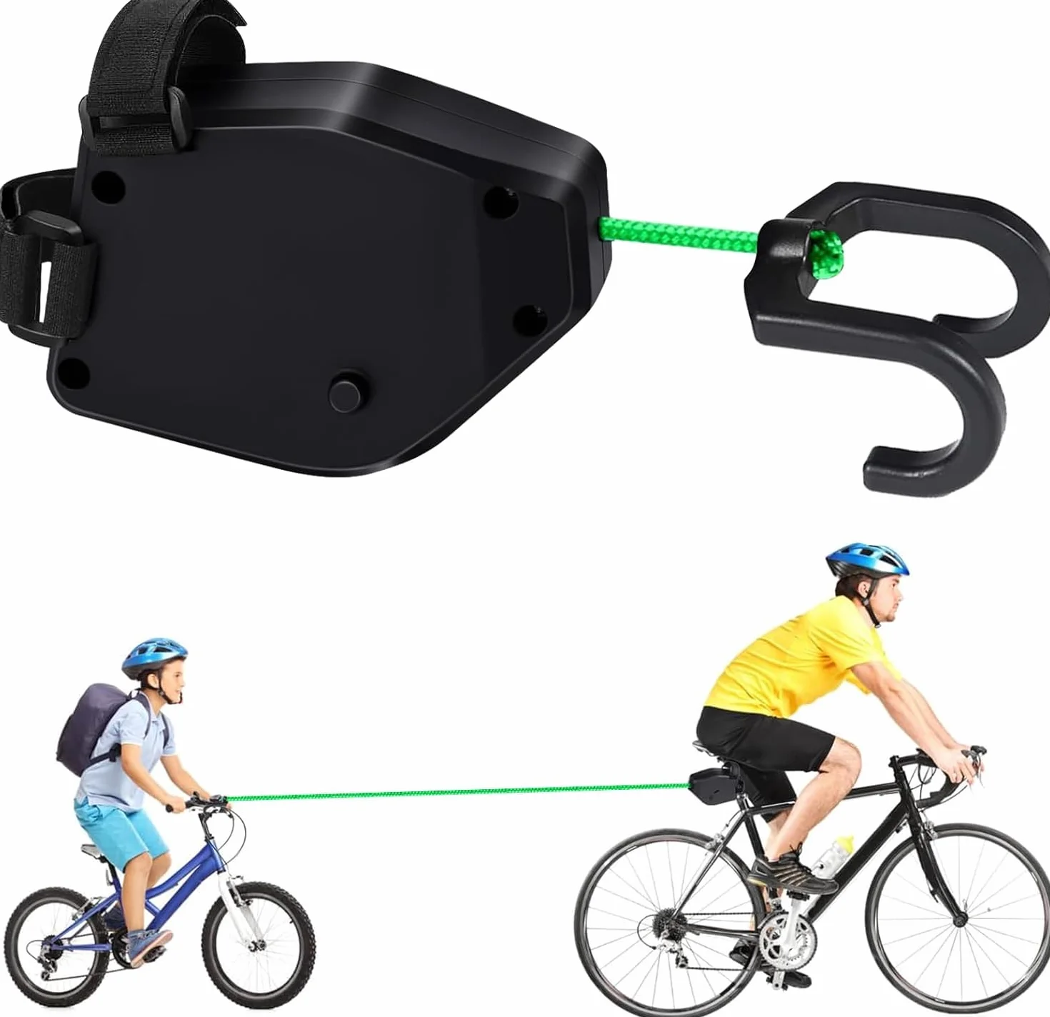 Corde de Remorquage Vélo Barre Traction Enfant Nylon Élastique 90 kg Rétractable 2.5 M Accessoire Cyclisme