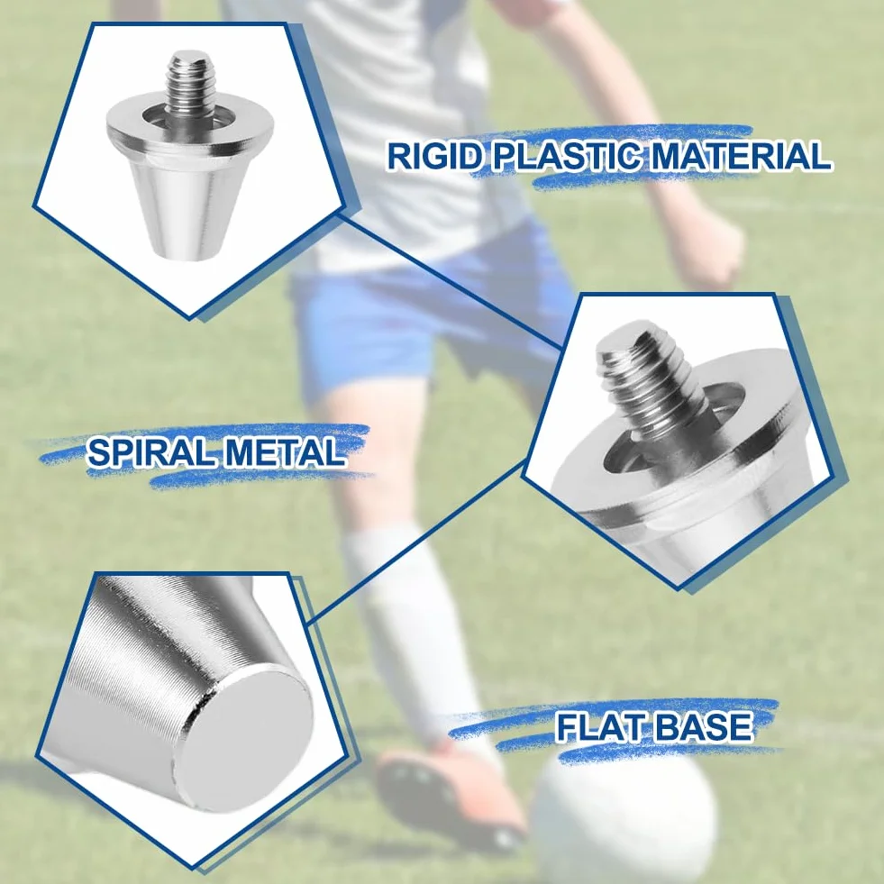 Crampons à vis M5 (5 mm) universels en nylon et métal antidérapants pour chaussures football – Lot de 12
