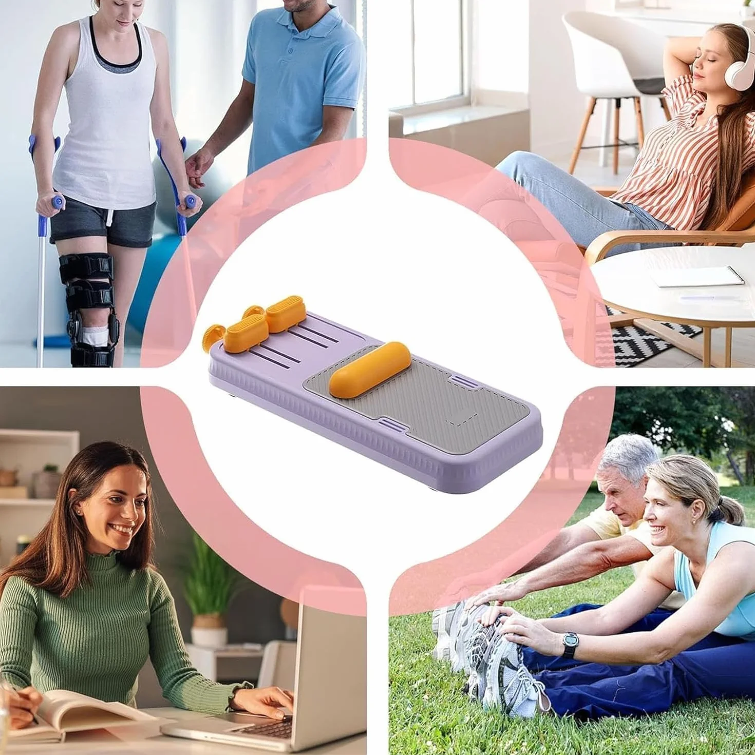 Appareil de Musculation de la Voûte Plantaire, Outil d'Exercice pour Pieds à Double Ressort et Résistance Ajustable