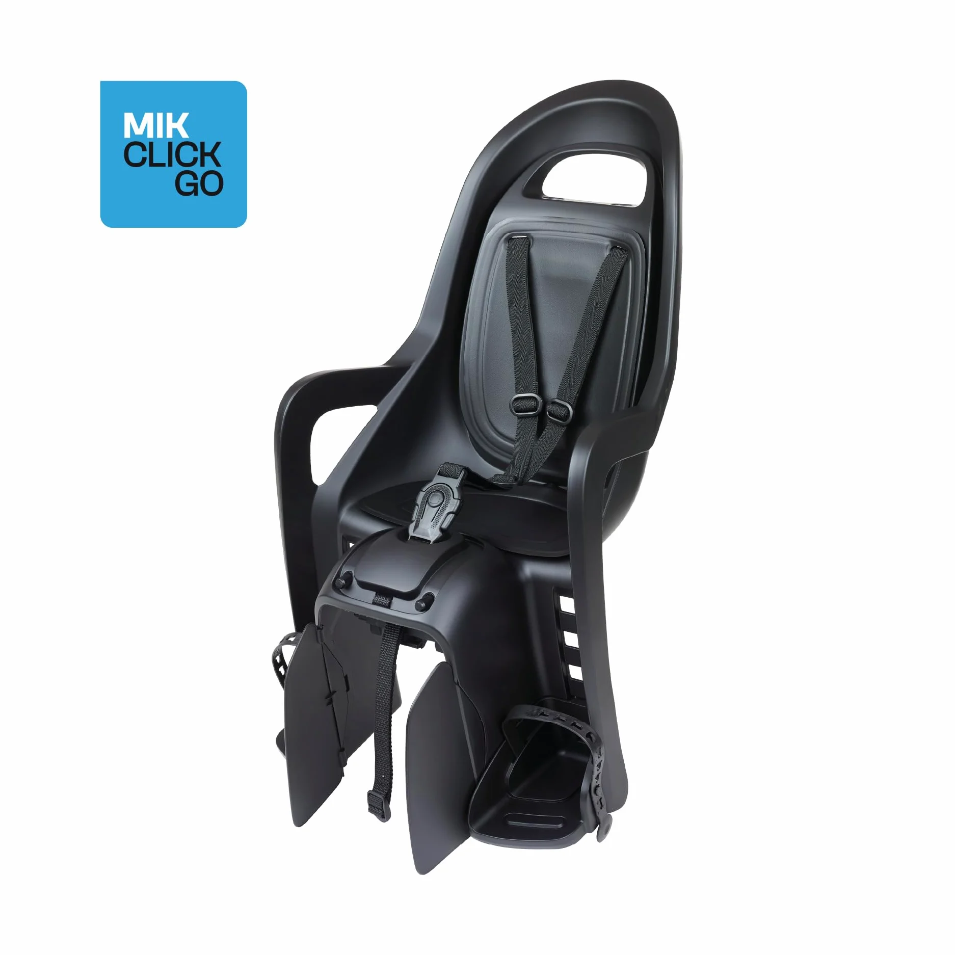 Siège Enfant vélo arrière Polisport Groovy MIK-HD pour Porte-Bagages MIK-HD, Installation Rapide et sûre, Design modernisé, Confort Optimal, Jusqu’à 22 kg et 110 cm, Couleur Noir/Gris Foncé