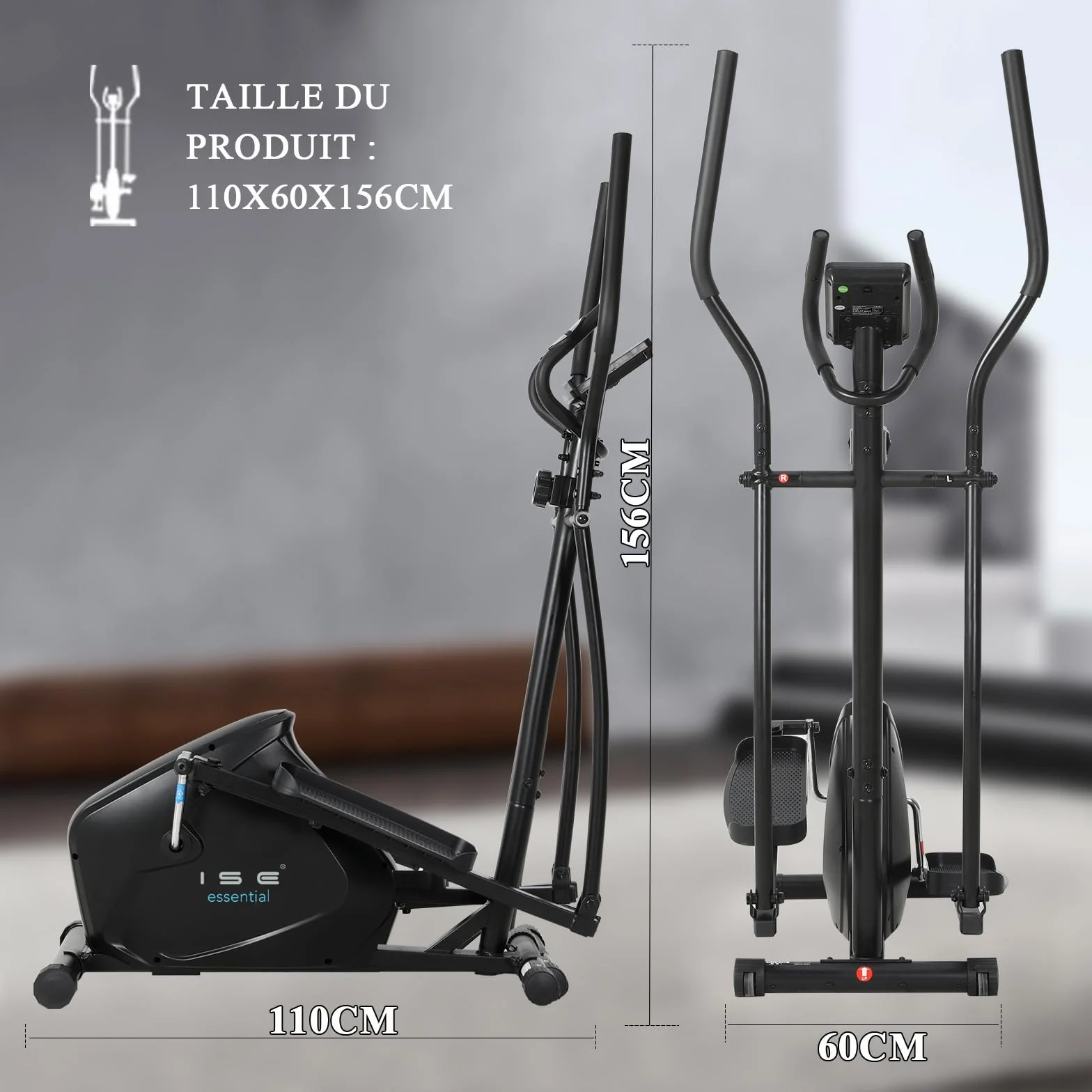 ISE Velo Elliptique d'Appartement Magnétique 8 Niveaux Résistance avec Poids d'Inertie 8KG