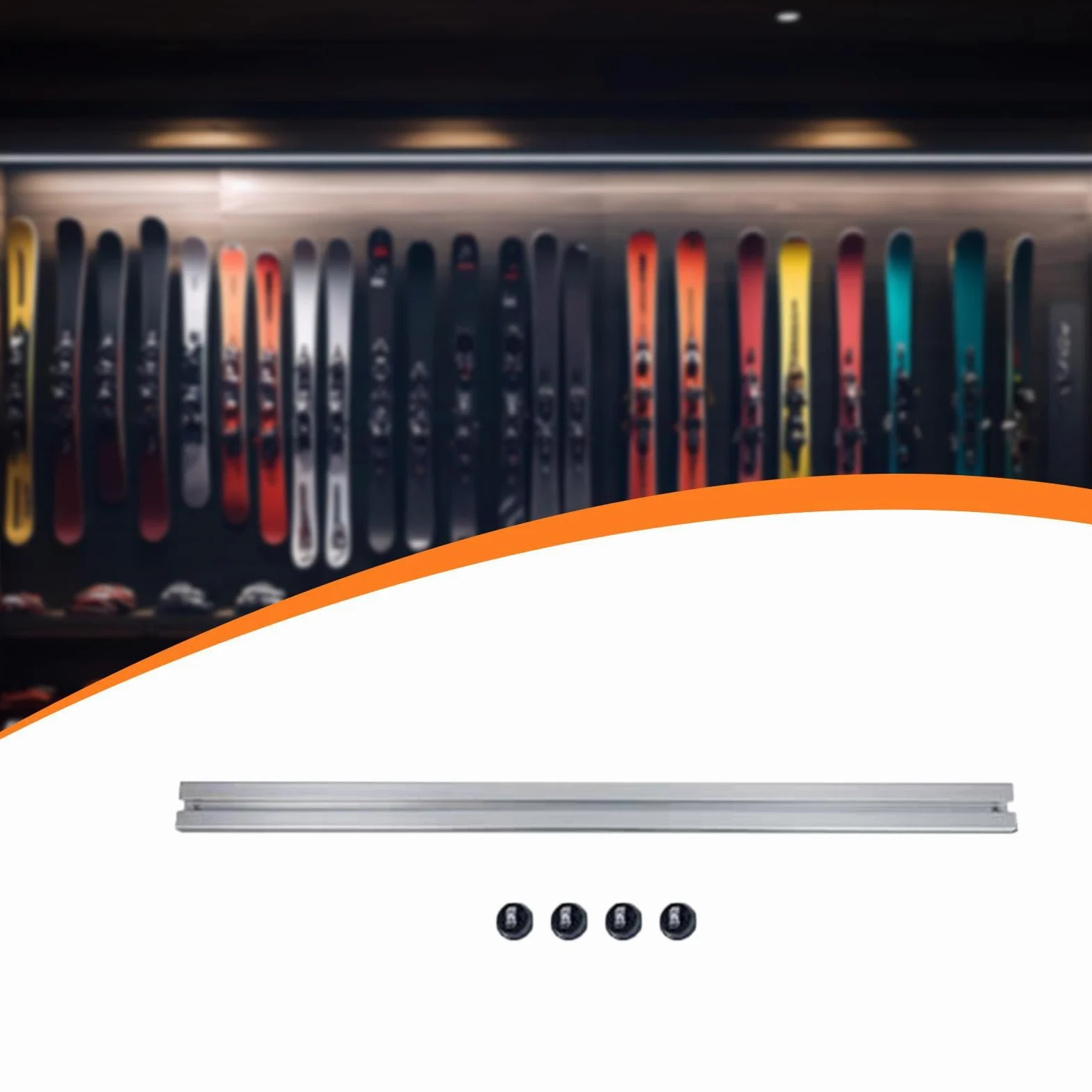 Snowboard Support Mural Porte-Ski Rangement Vertical Fixation Skateboard Surf Porte-équipement Aluminium pour Garage Maison Abri Convient Organisation