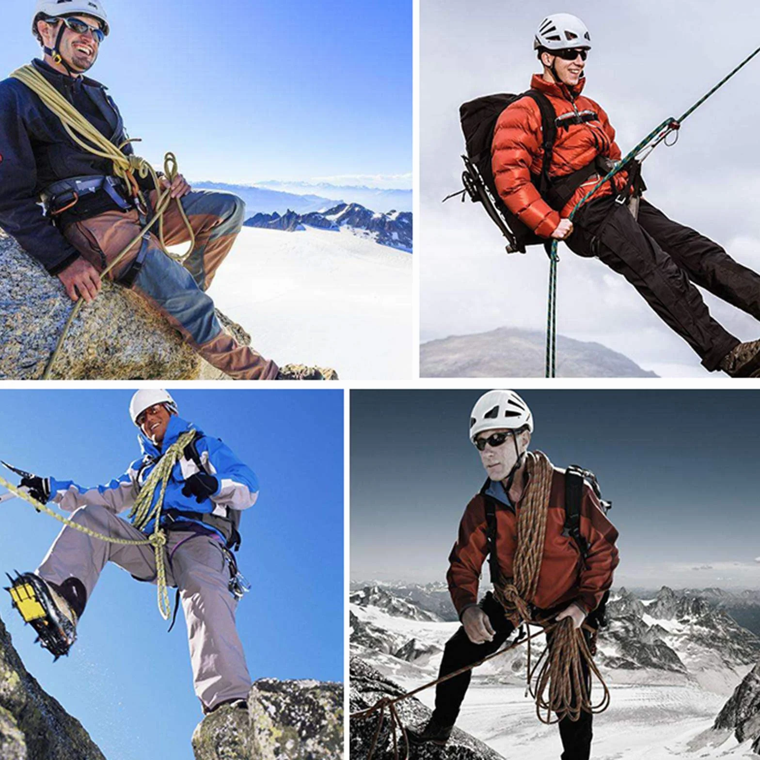 Corde d'escalade d'extérieur 10 m 8 mm nylon haute résistance mousquetons sécurité tressée