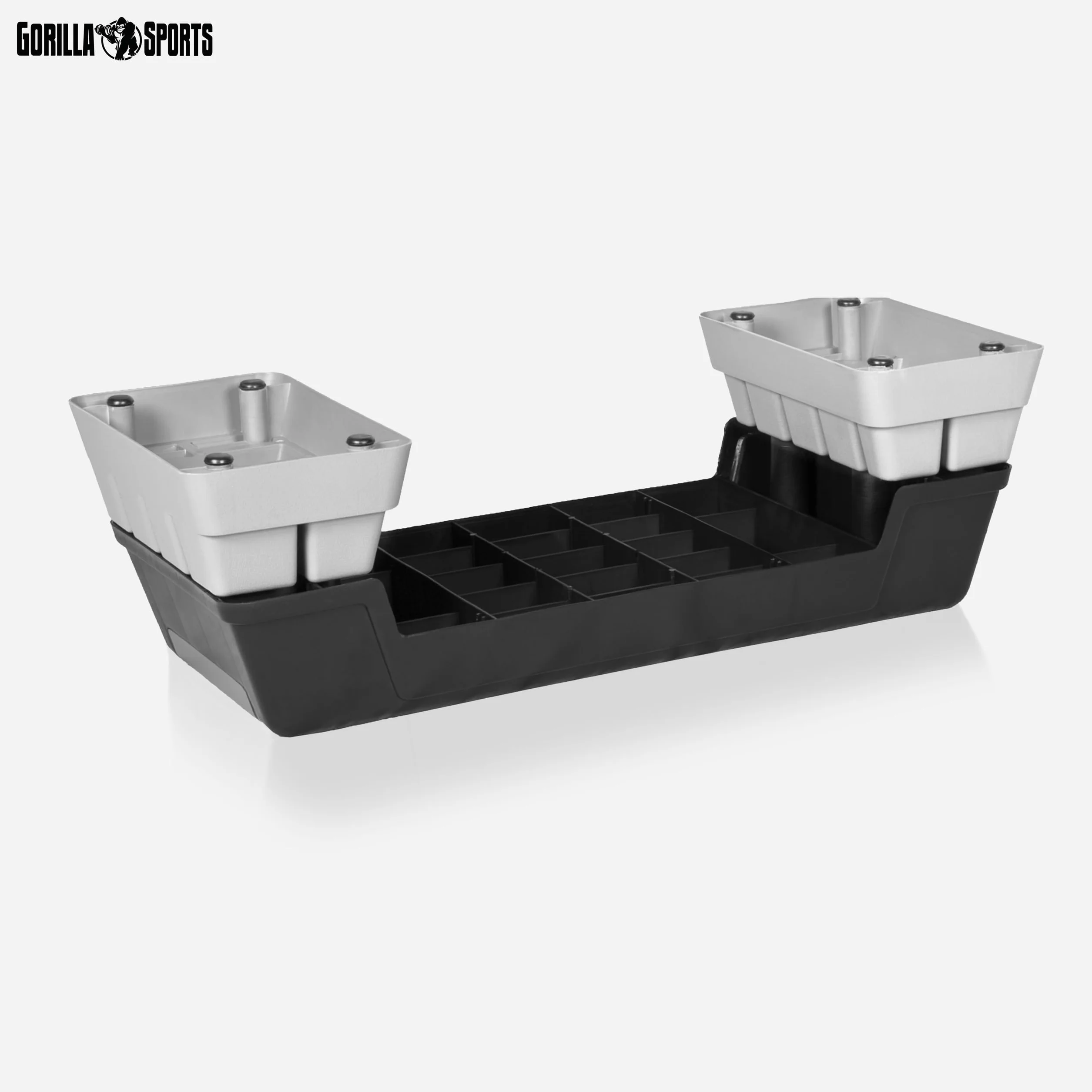 GORILLA SPORTS® Stepper d'Aérobic Hauteur Réglable 3 Niveaux, Antidérapant, Jusqu'à 300kg, Gris/Noir