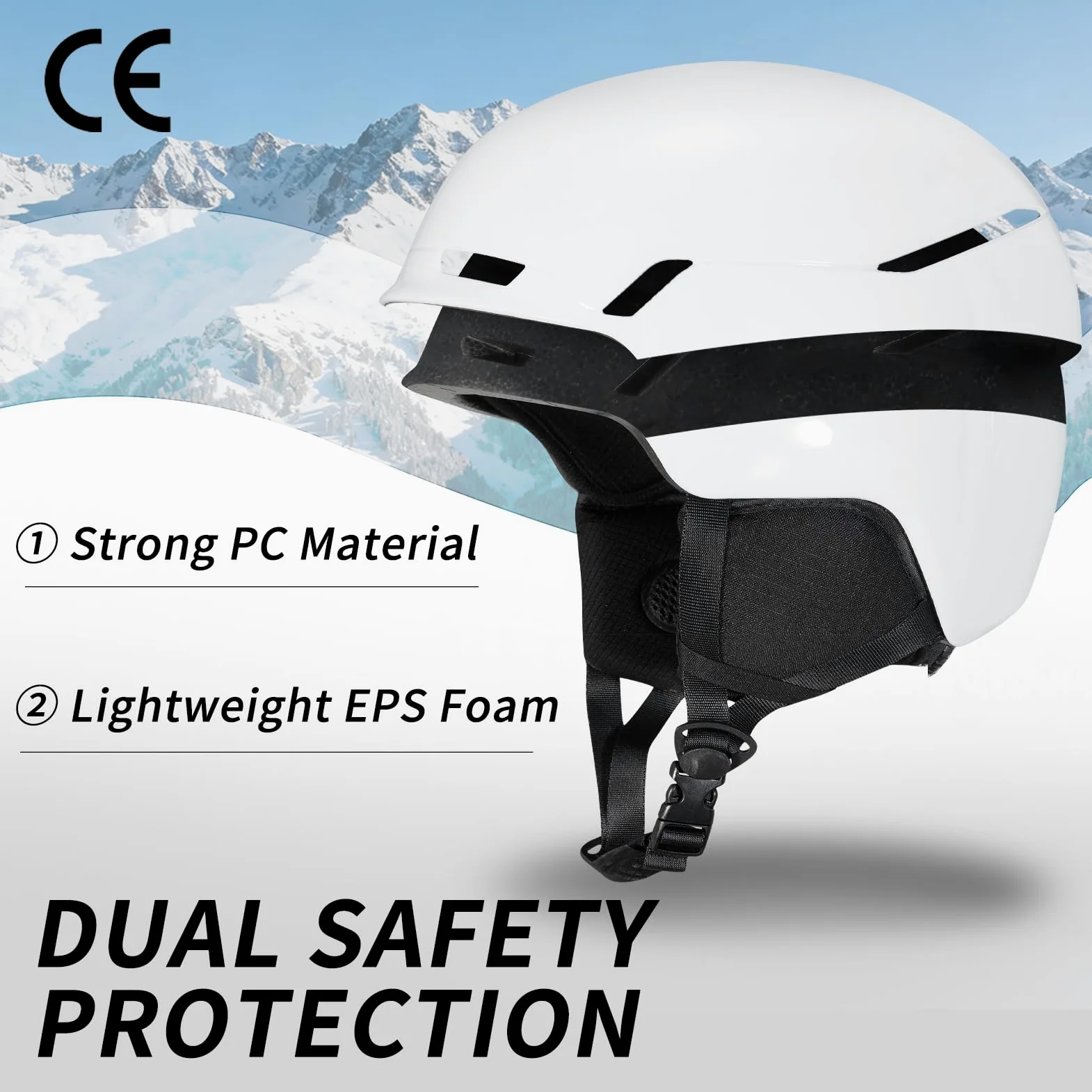 VCOROS Casque de Ski avec Lunettes de Ski DXH816 Adapté au Ski | Casque de Snowboard avec Détachable Cache Oreilles pour Hommes Femmes Anti-UV Anti-Vent Casques de Neige pour Snowboard