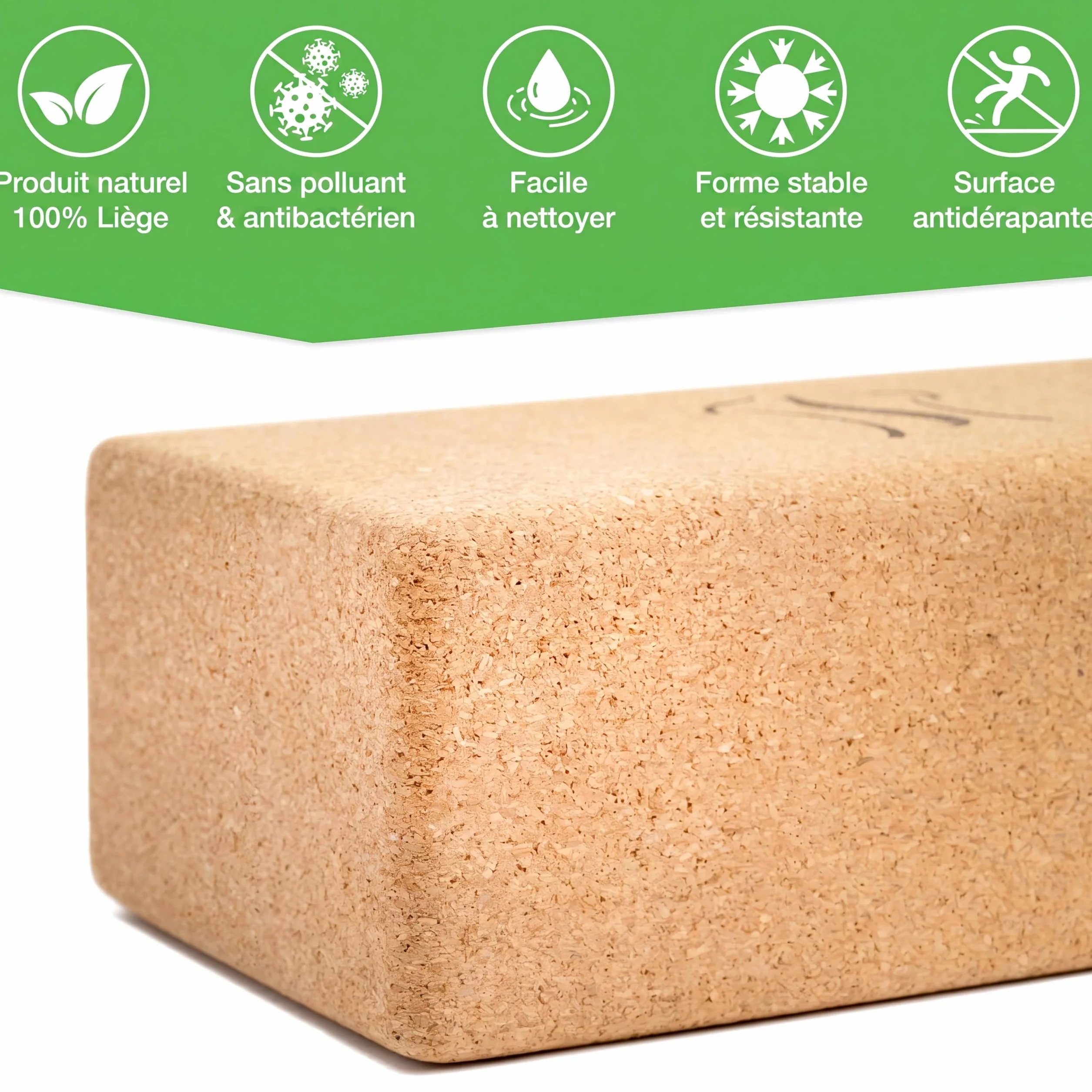 BACKLAXX® Bloc yoga en liège naturel durable
