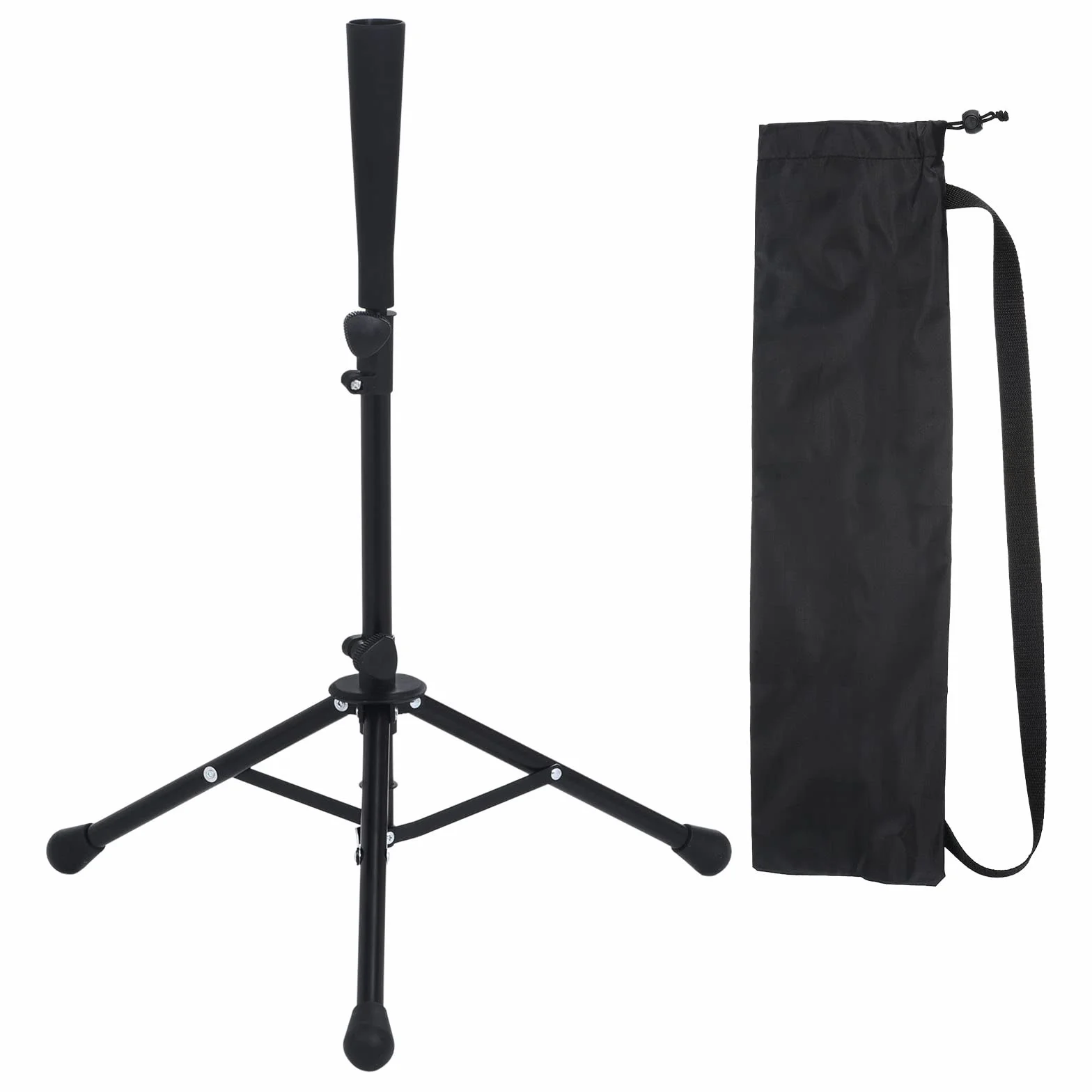 PATIKIL Voyage Baseball Batting Tee Portable Réglable Hauteur 25" à 41" Trépied Softball Support Frapper Entraînement Noir